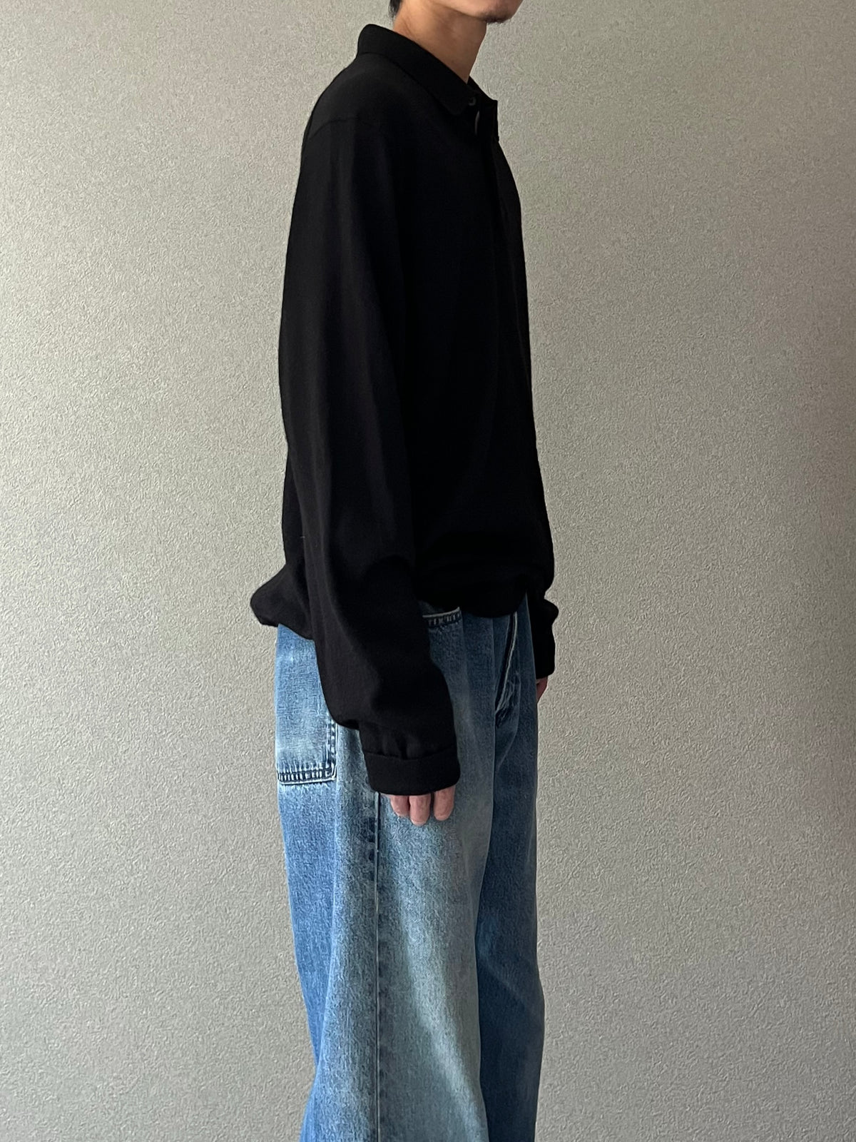 00's JOSEPH ABBOUND wool knit polo shirt