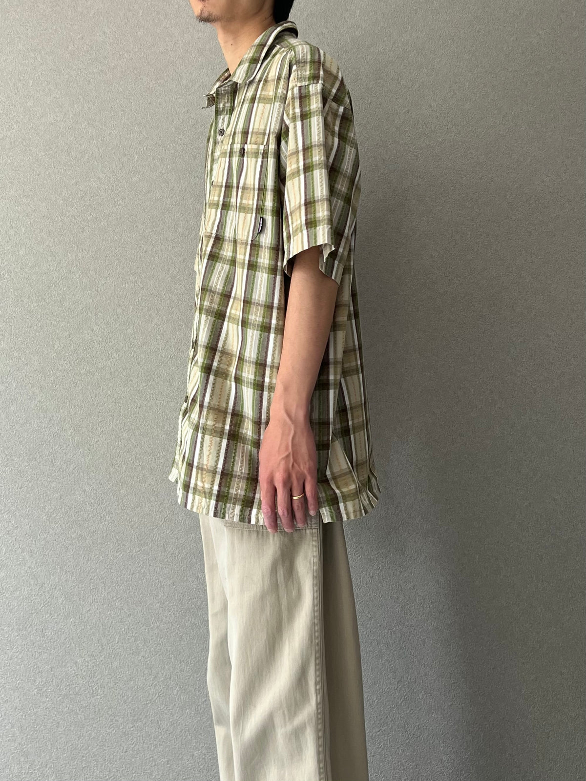 00's patagonia S/S seersucker shirt