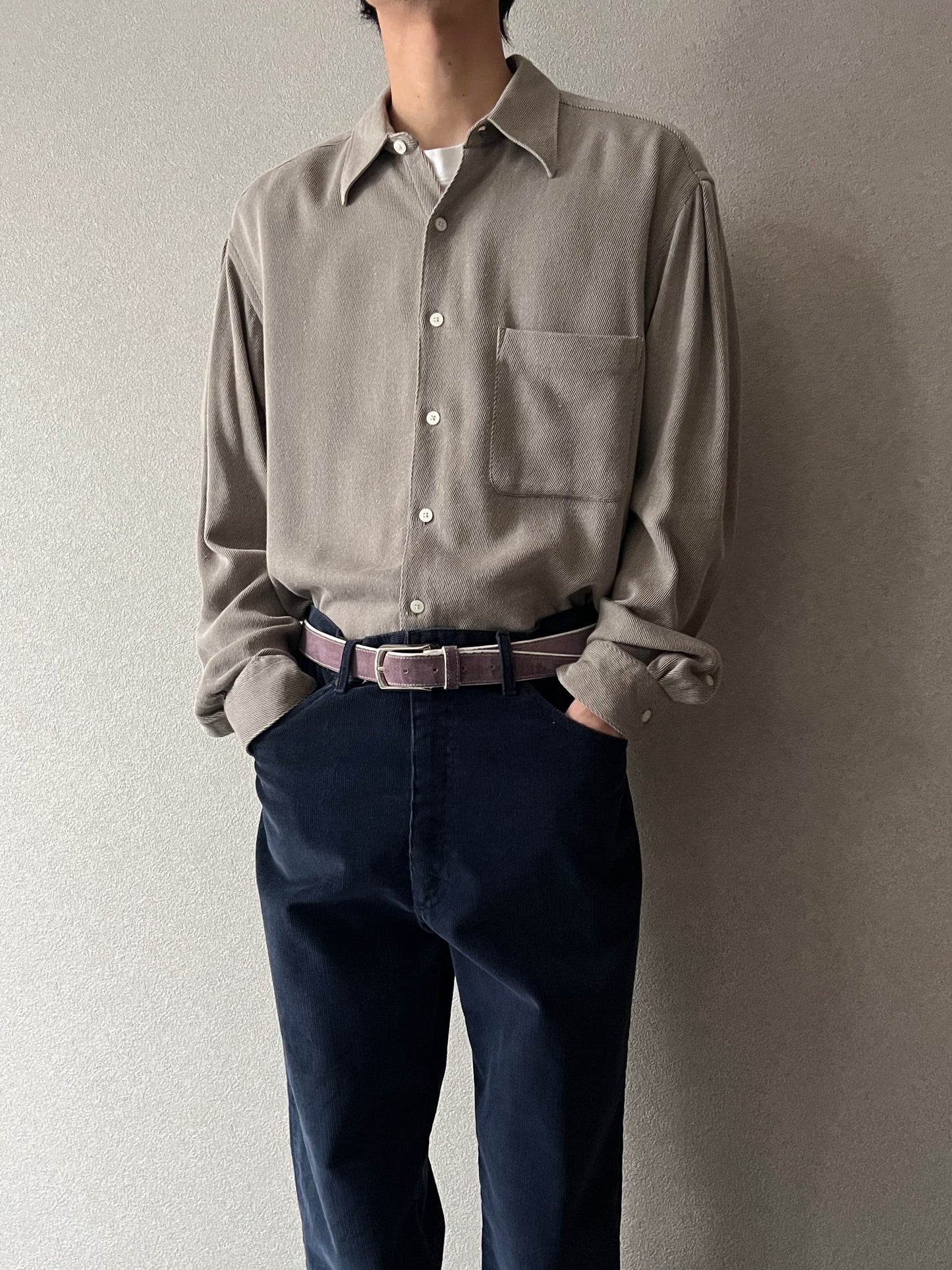 90's PERRY ELLIS cotton × rayon shirt