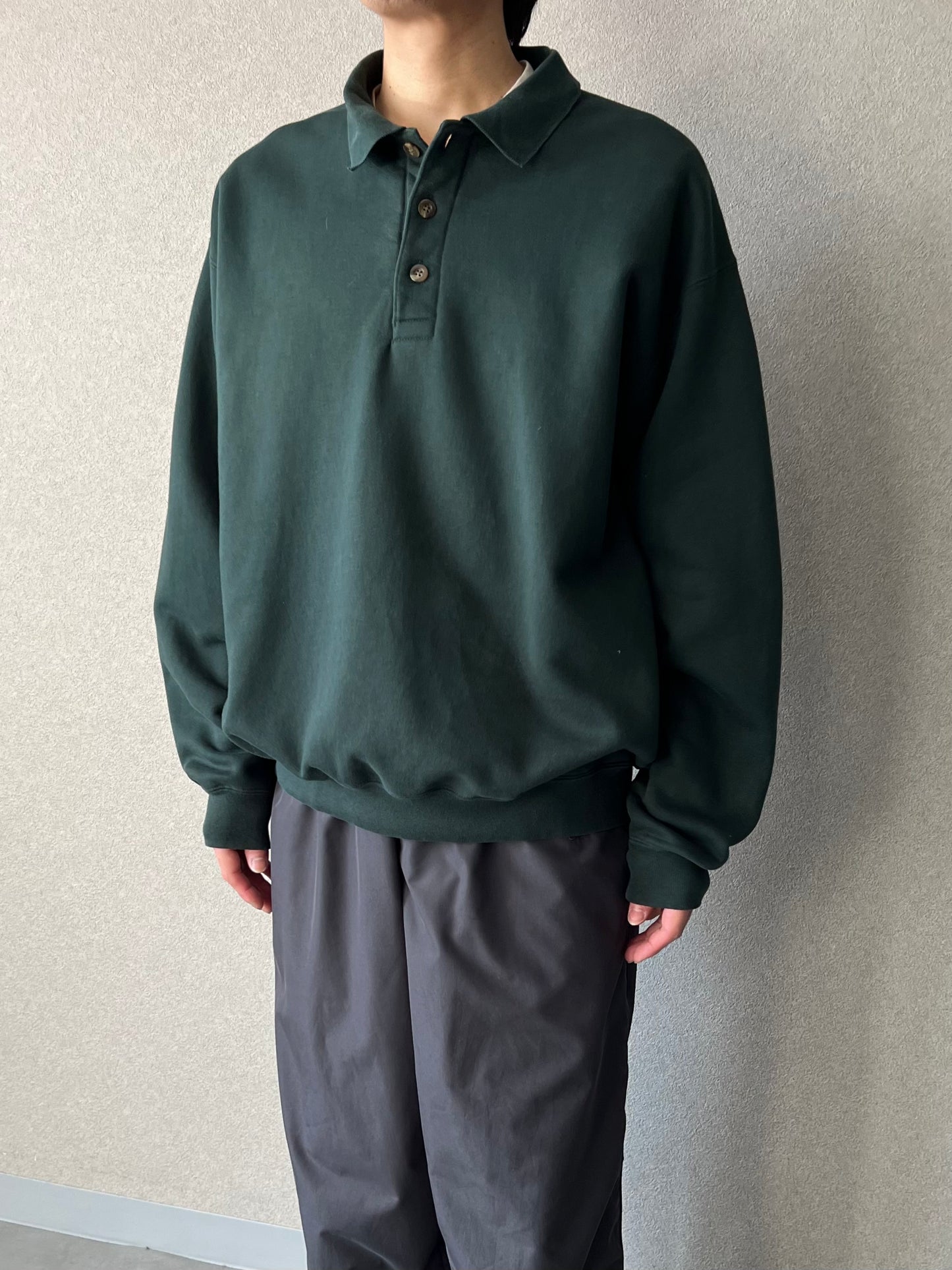 90's LANDS' END sweat polo shirt “Made in USA”