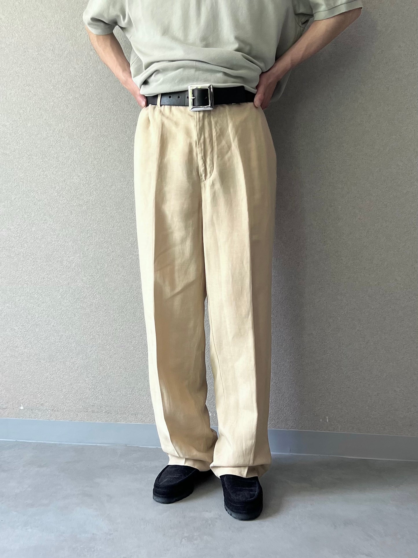 00's Polo Ralph Lauren linen × silk slacks