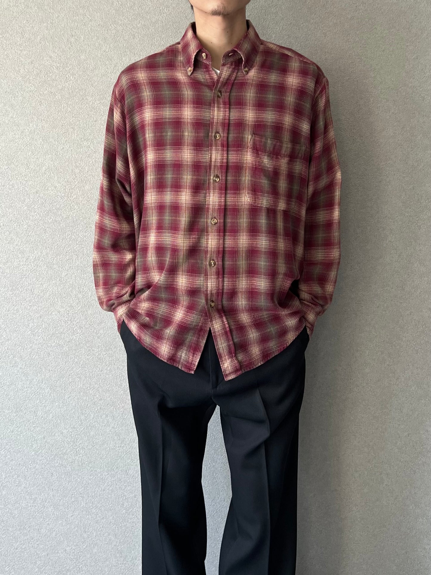 00's JOHN ASHFORD flannel shirt