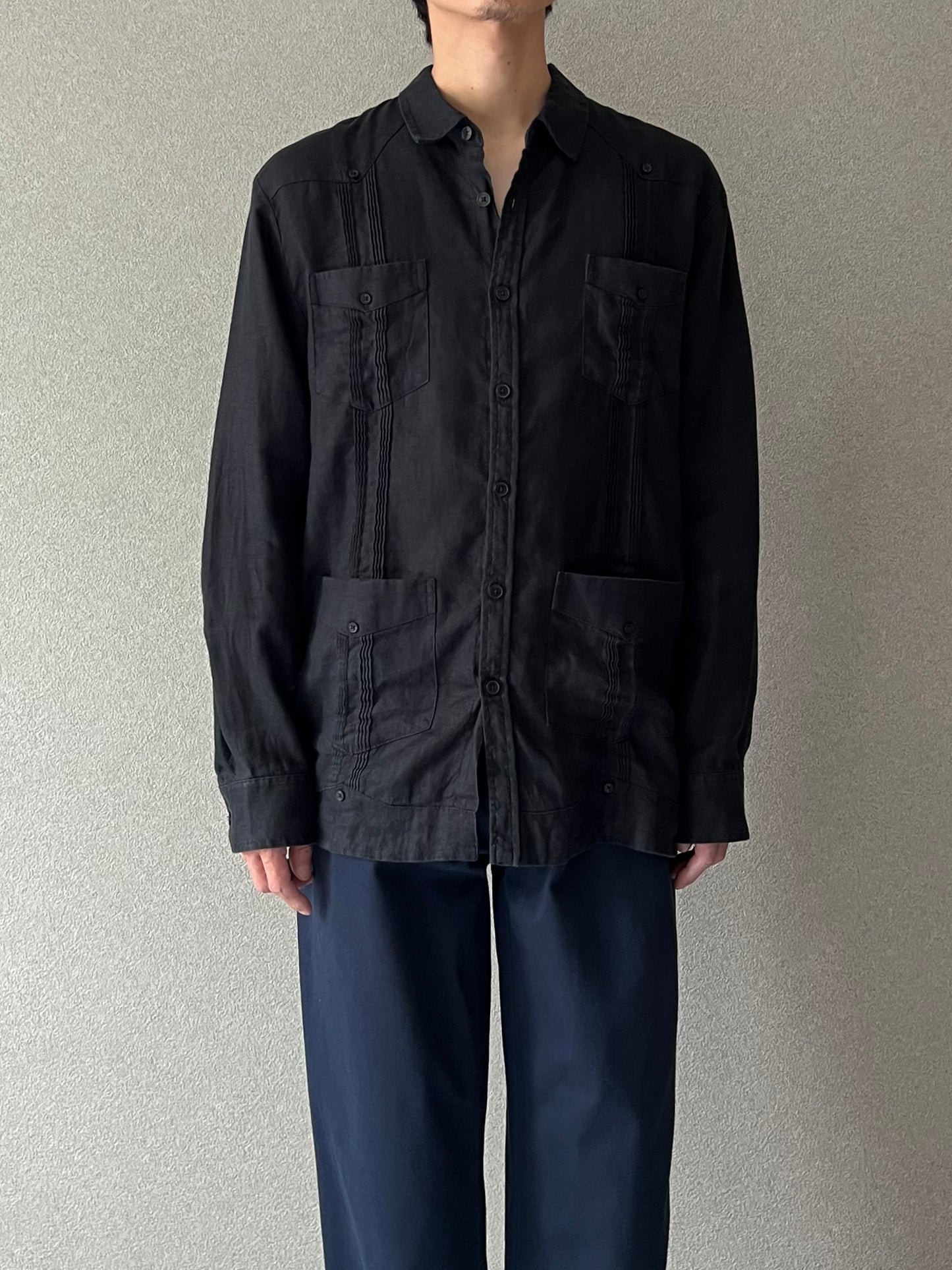 00's CUBAVERA linen guayabera shirt