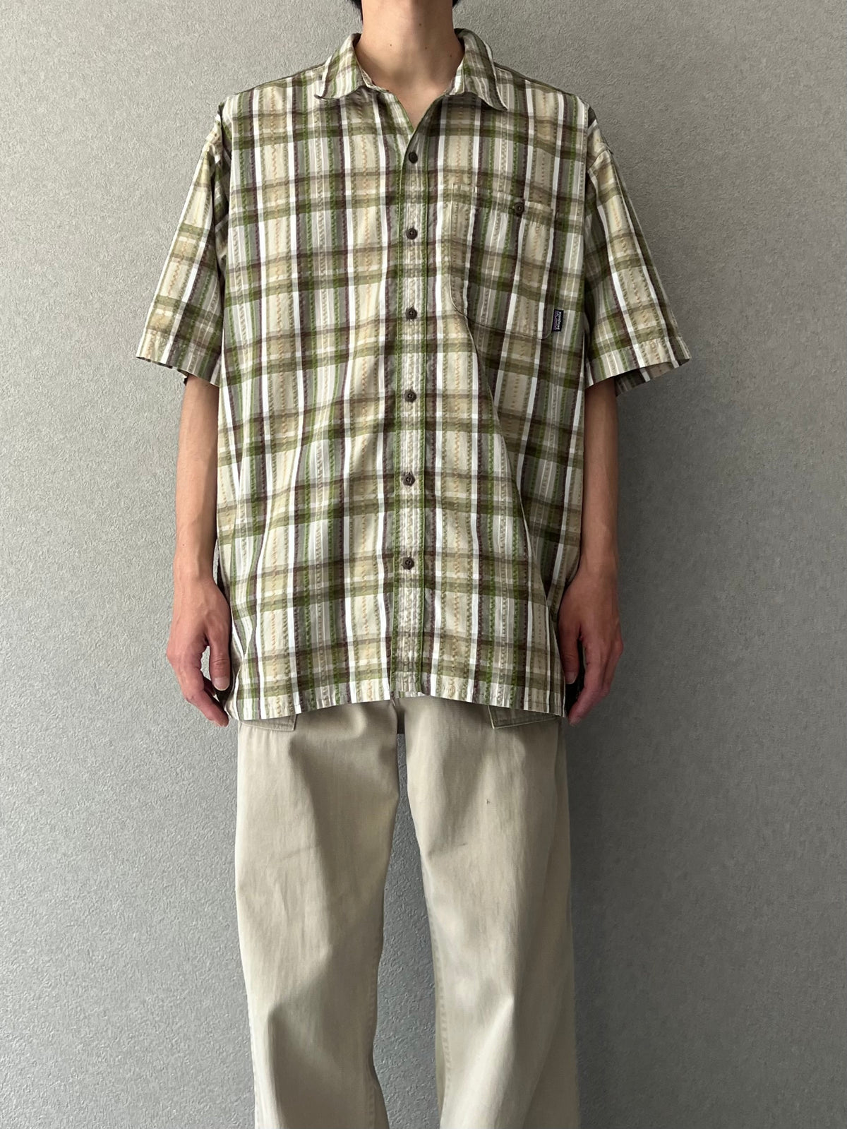 00's patagonia S/S seersucker shirt