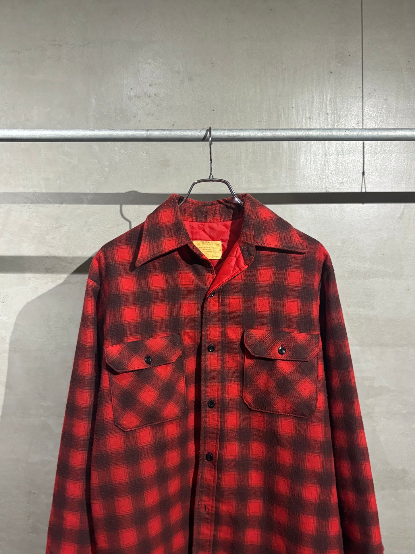 70's SEARS quilting flannel shirt