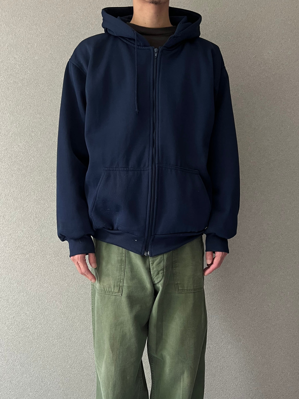 90's PLUMA thermal linning zip up sweat hoodie