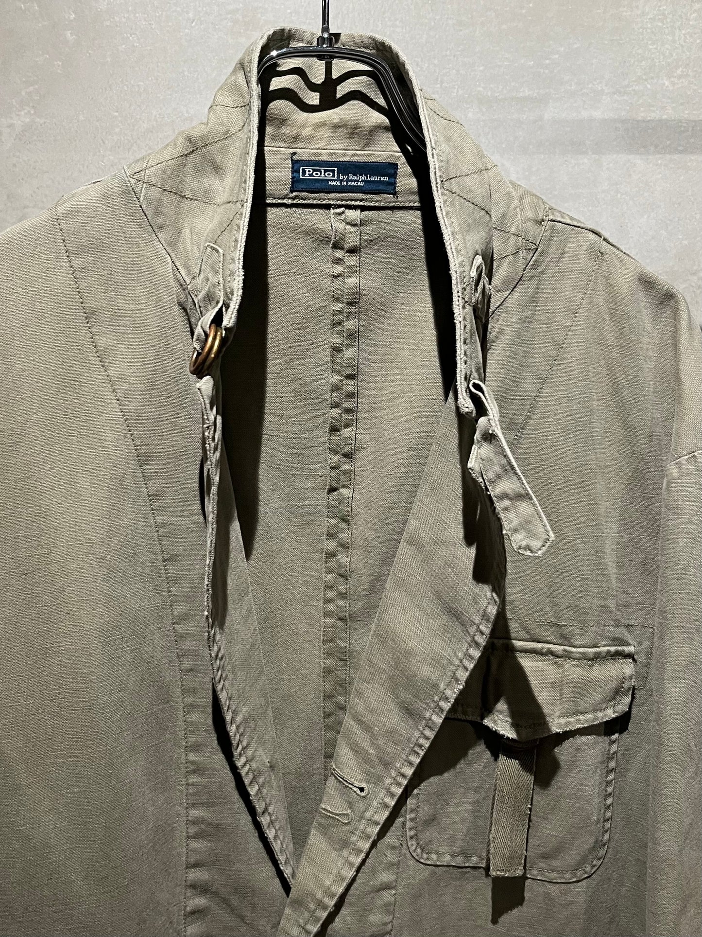 90's Polo Ralph Lauren cotton × linen tailored jacket