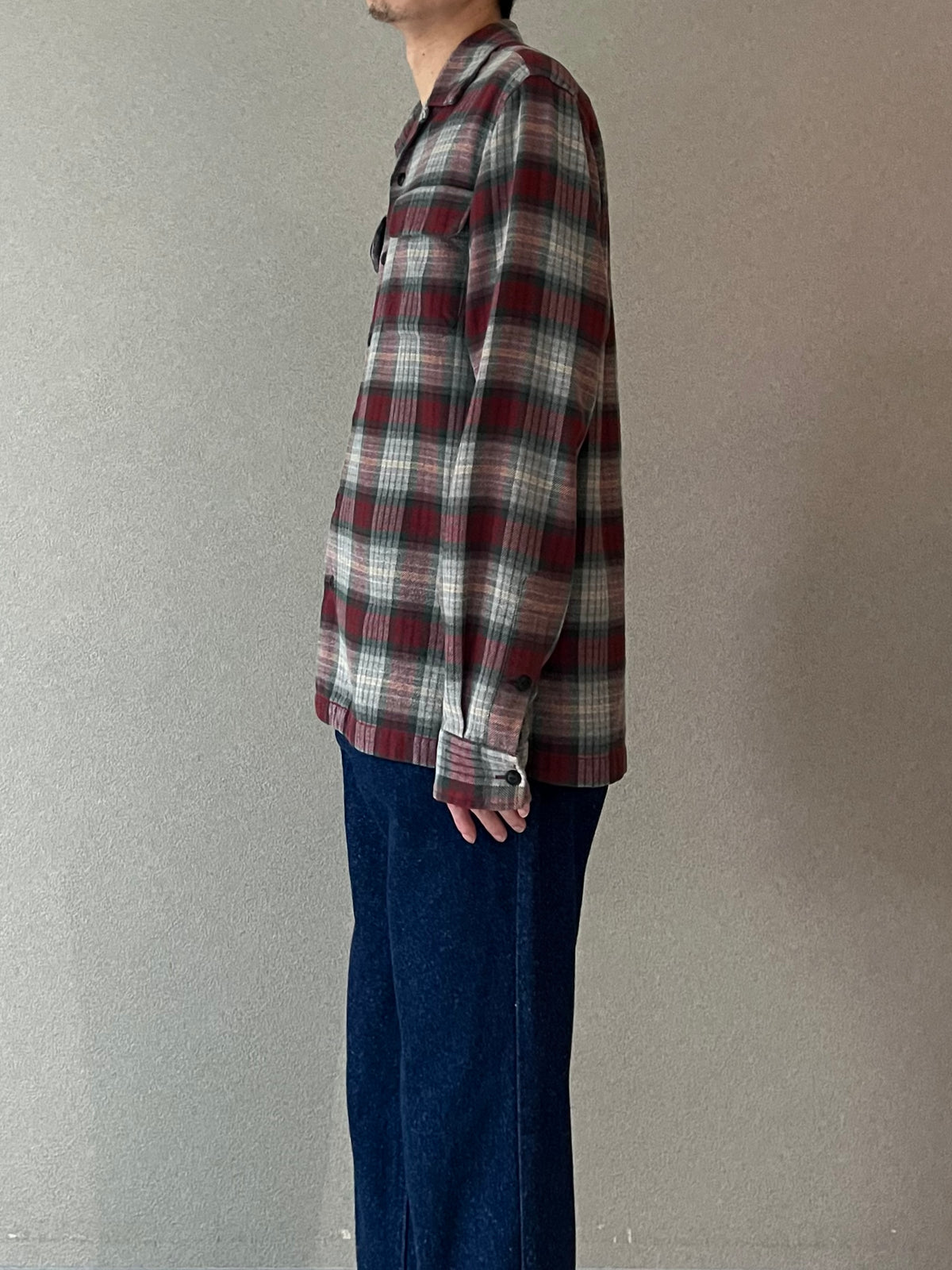 90's POLO SPORT open collar flannel shirt