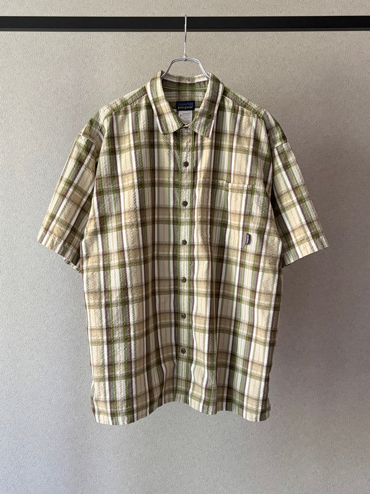 00's patagonia S/S seersucker shirt