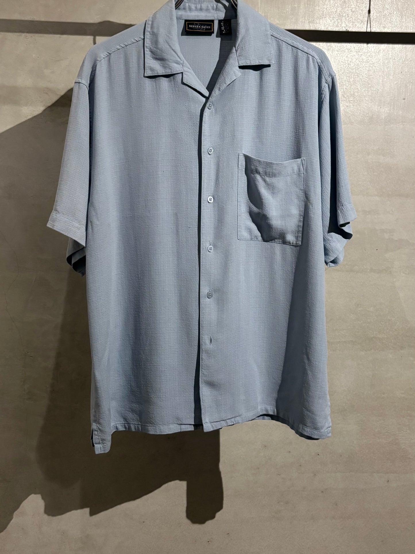 00's DENVER HAYES open collar silk shirt