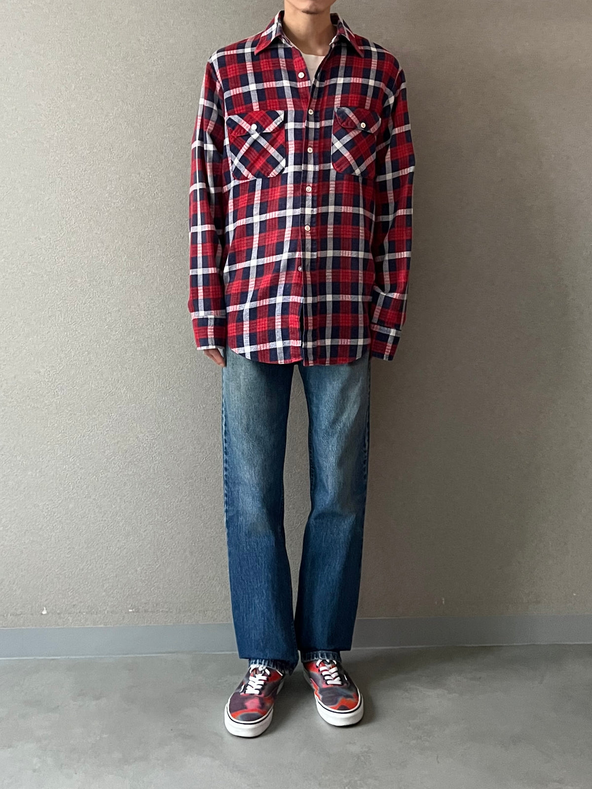 70's MONTGOMERY WARD printed flannel shirt