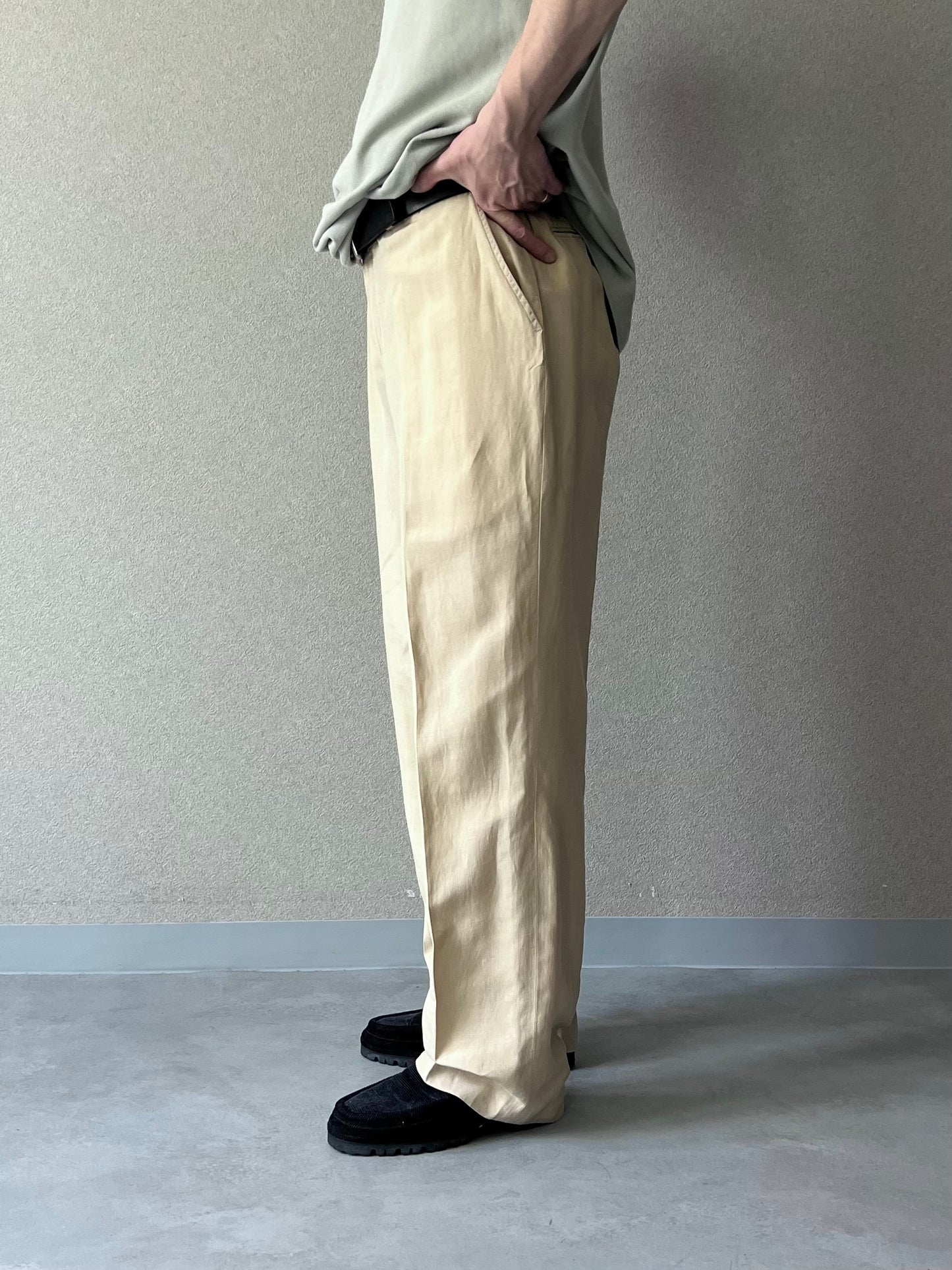 00's Polo Ralph Lauren linen × silk slacks