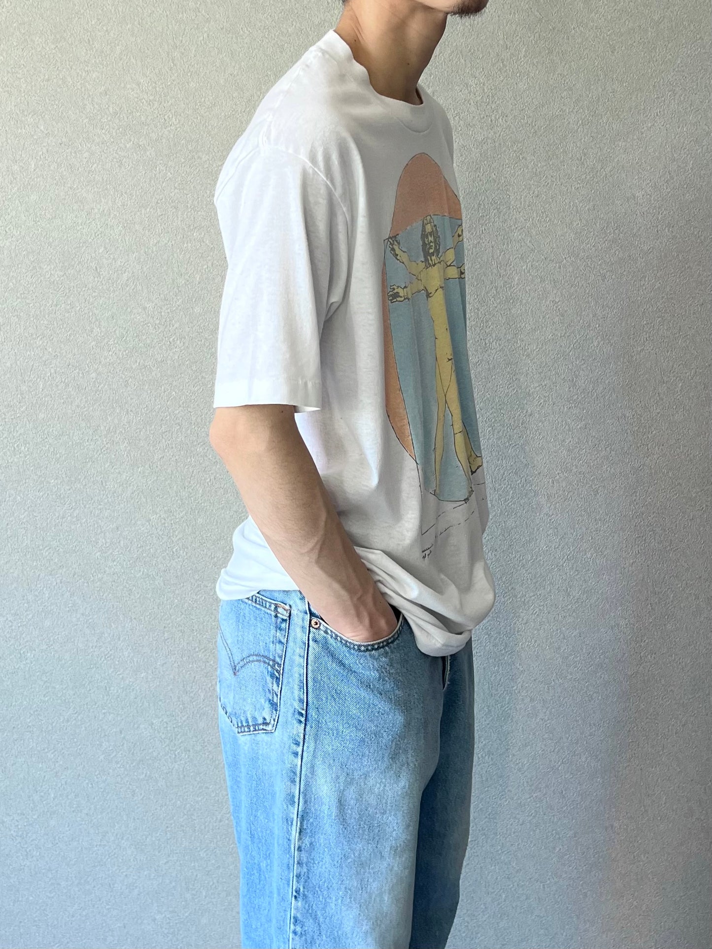 80's〜 Leonardo da Vinci art t-shirt