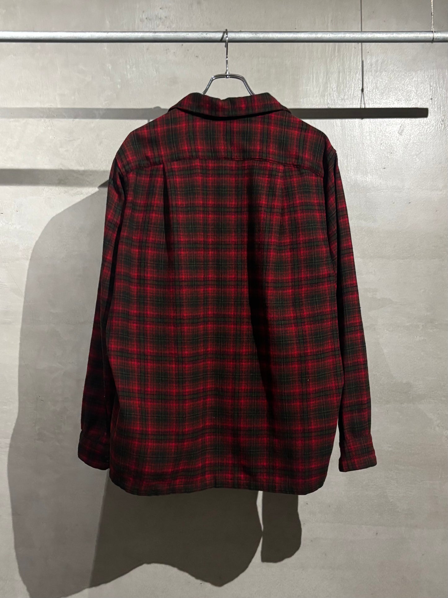 50's PENDLETON open collar wool shirt “Made in USA”