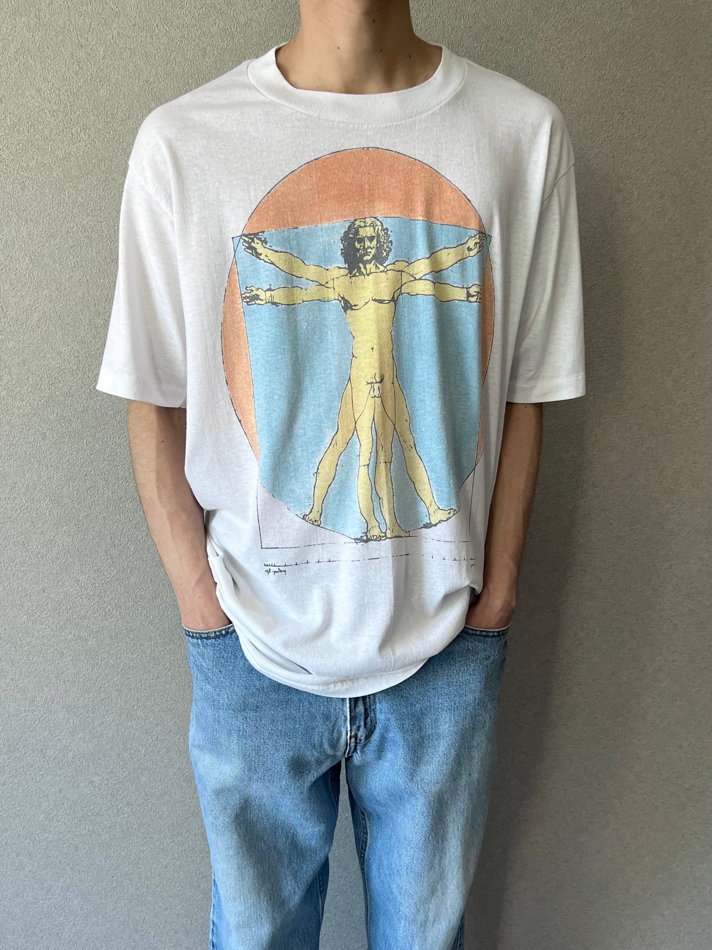 80's〜 Leonardo da Vinci art t-shirt