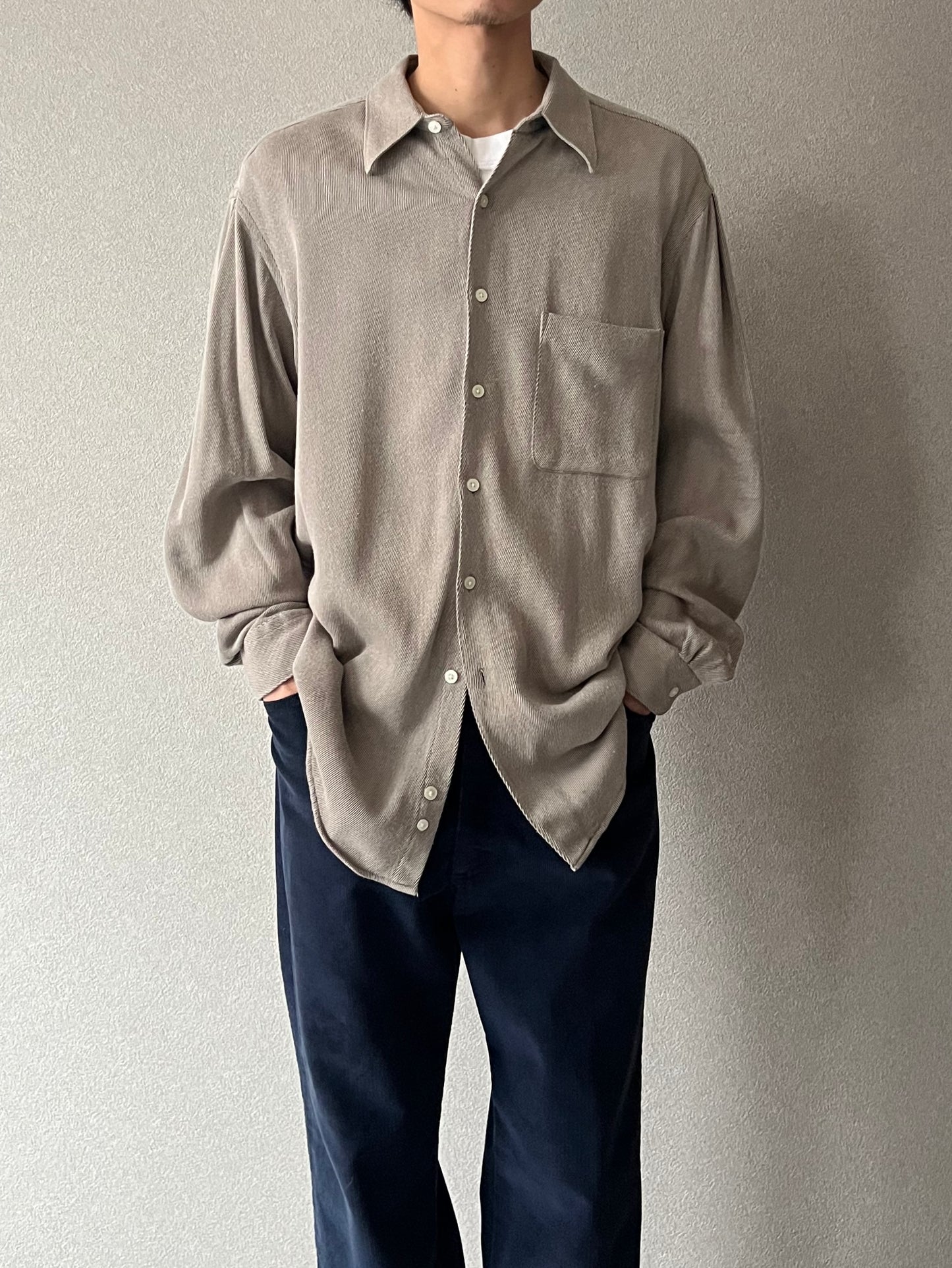 90's PERRY ELLIS cotton × rayon shirt