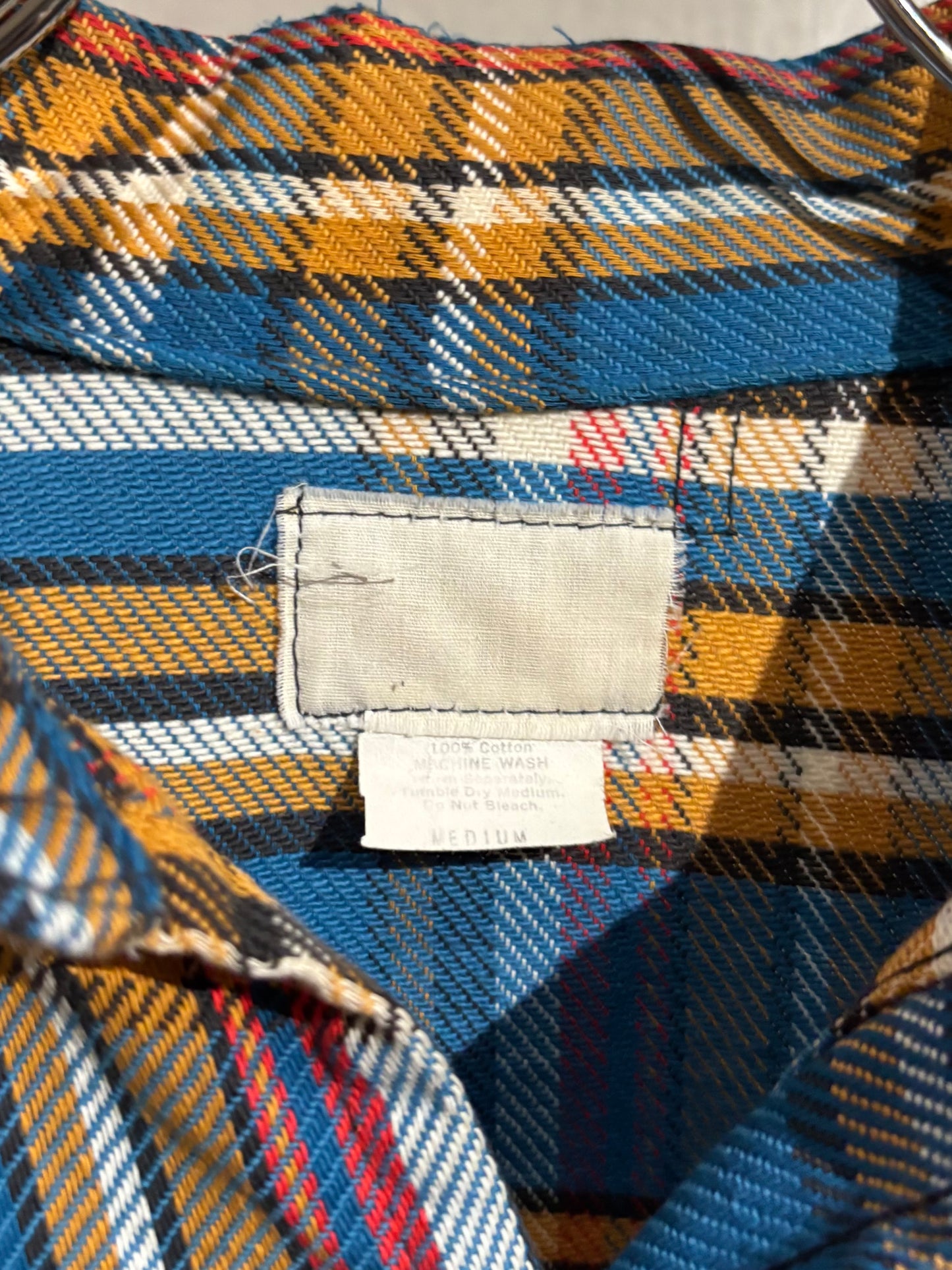 70's〜 UNKNOWN open collar  flannel shirt