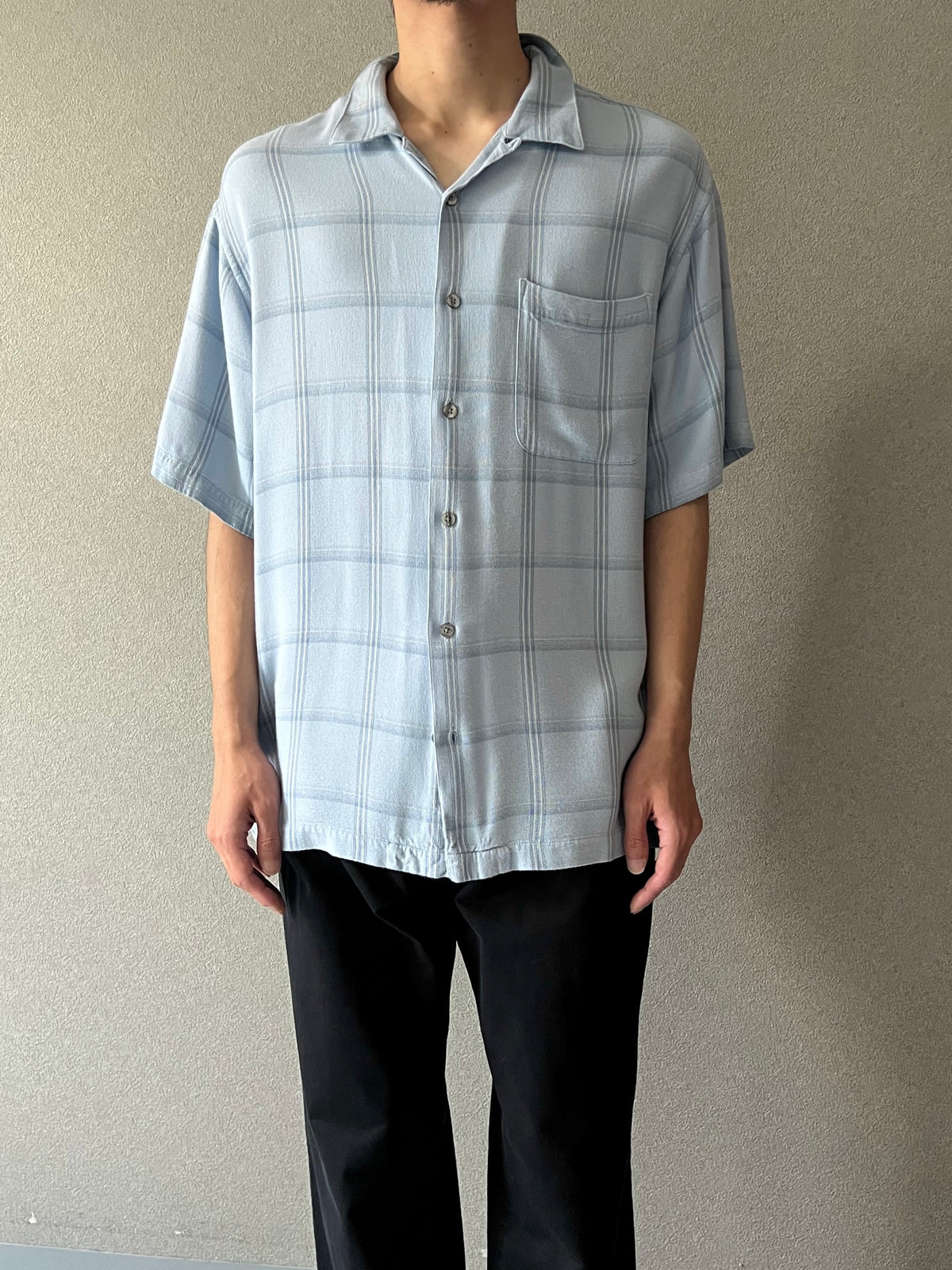 00's ARROW S/S open collar shirt
