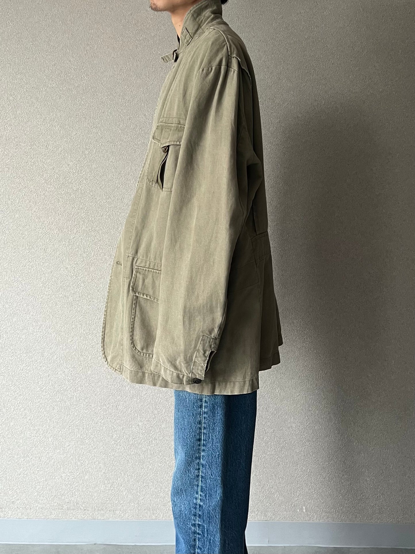 90's Polo Ralph Lauren cotton × linen tailored jacket