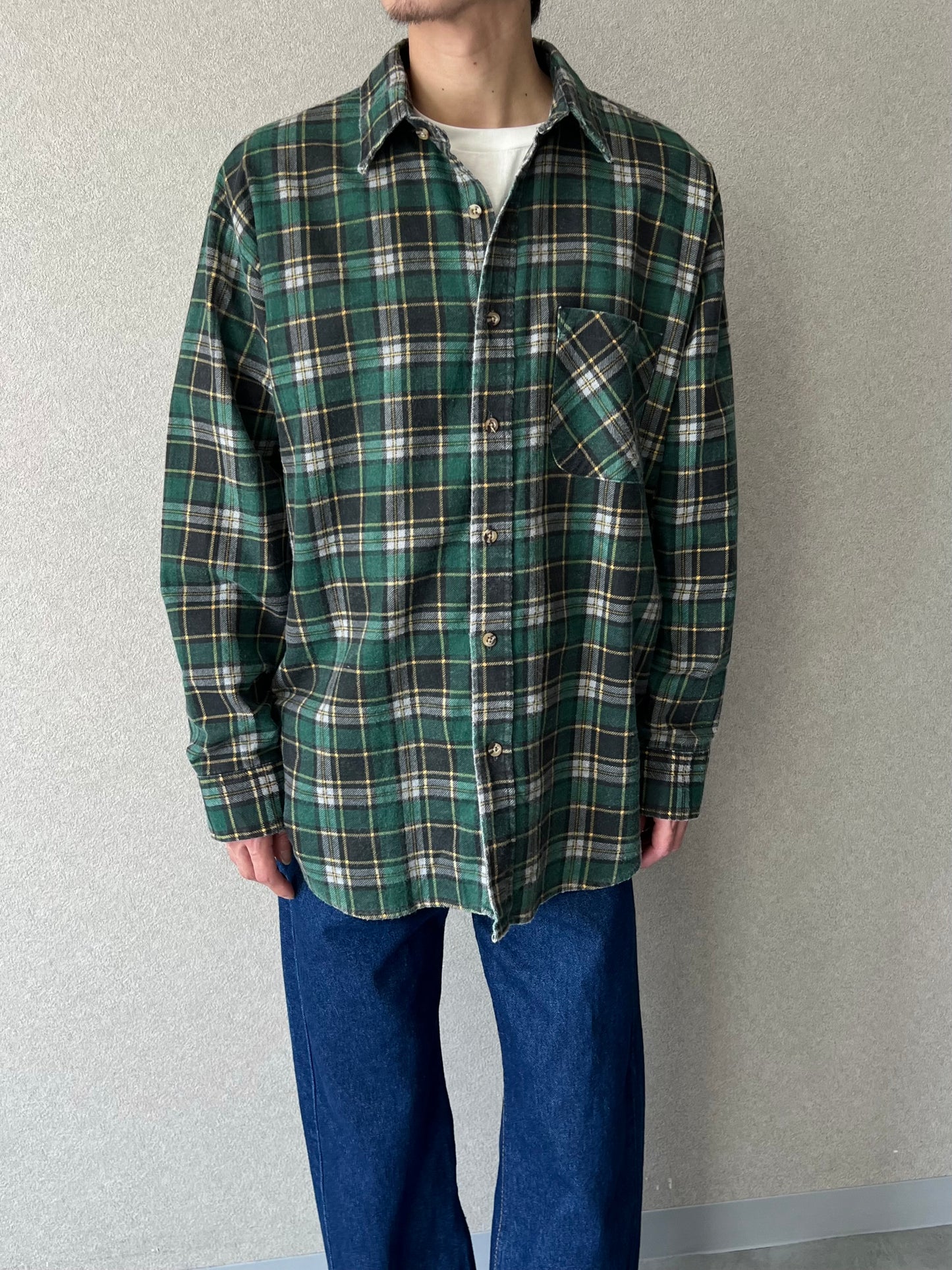 90's PURITAN printed flannel shirt