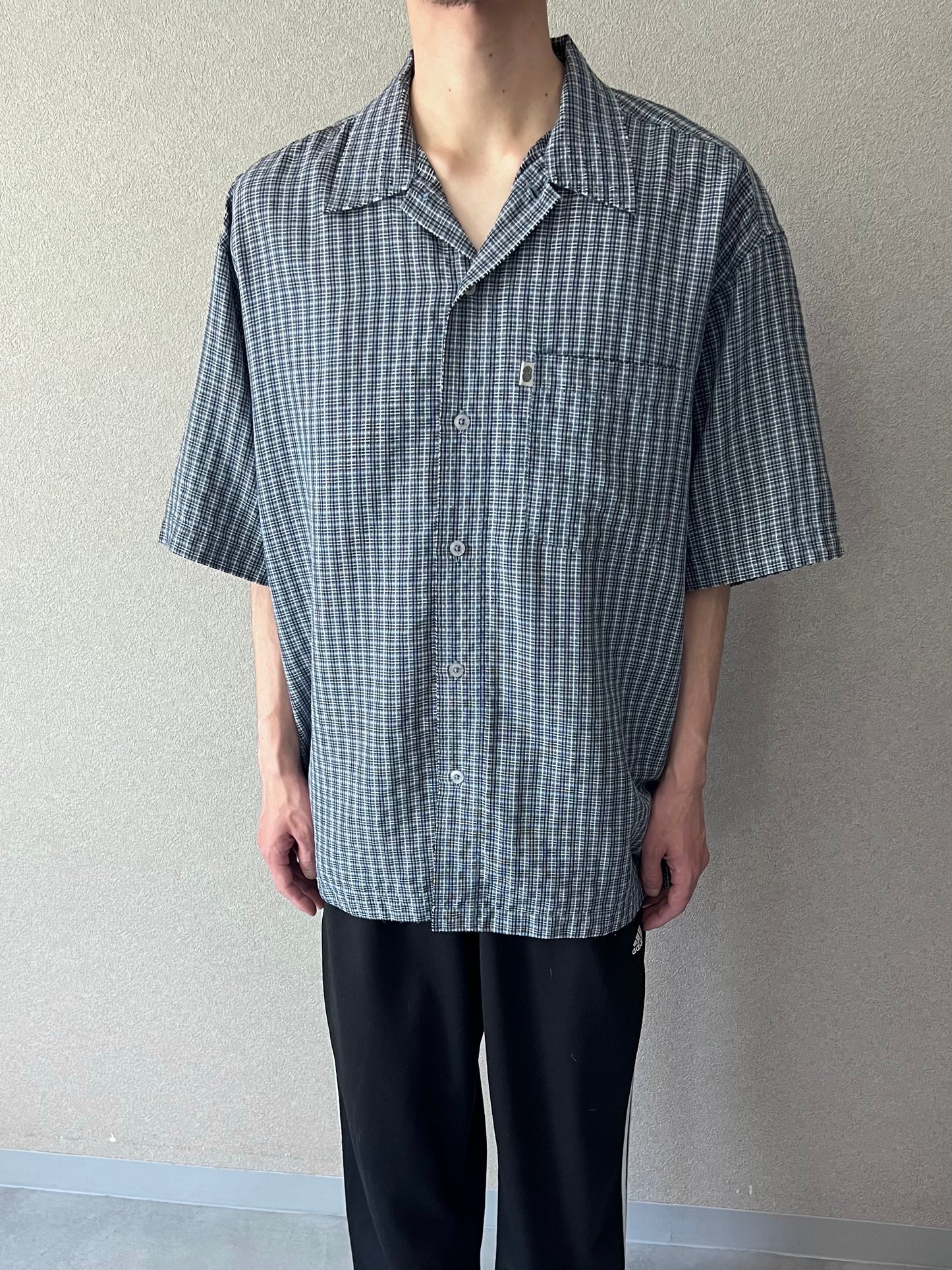 00's Pineapple Connection open collar shirt