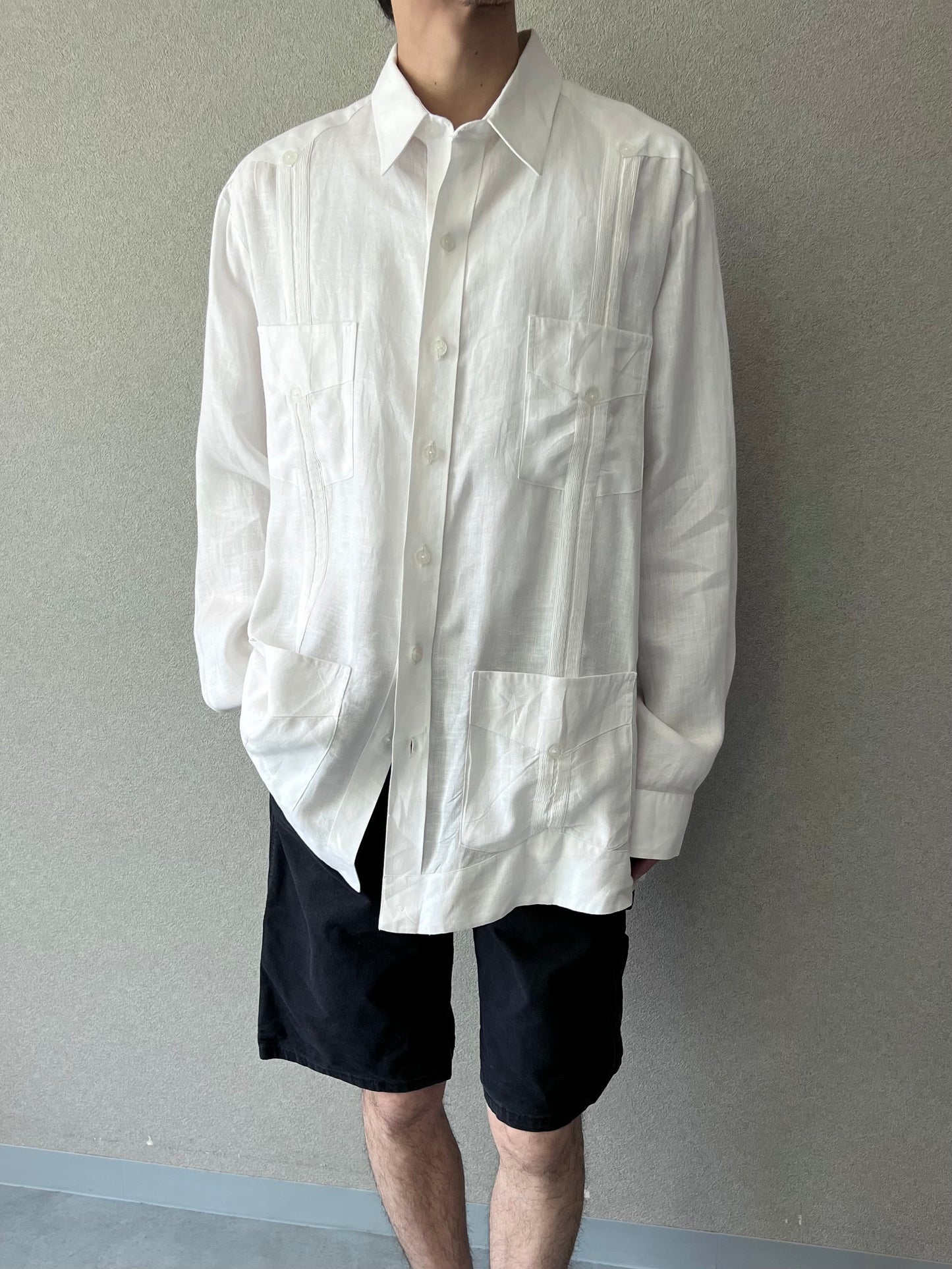 90's Ramon Puig linen guayabera shirt