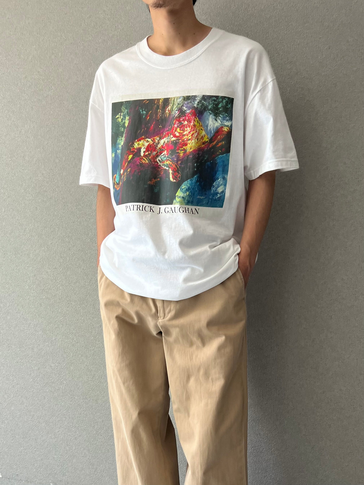 00's PATRICK J. GAUGHAN printed t-shirt "Dead Stock"