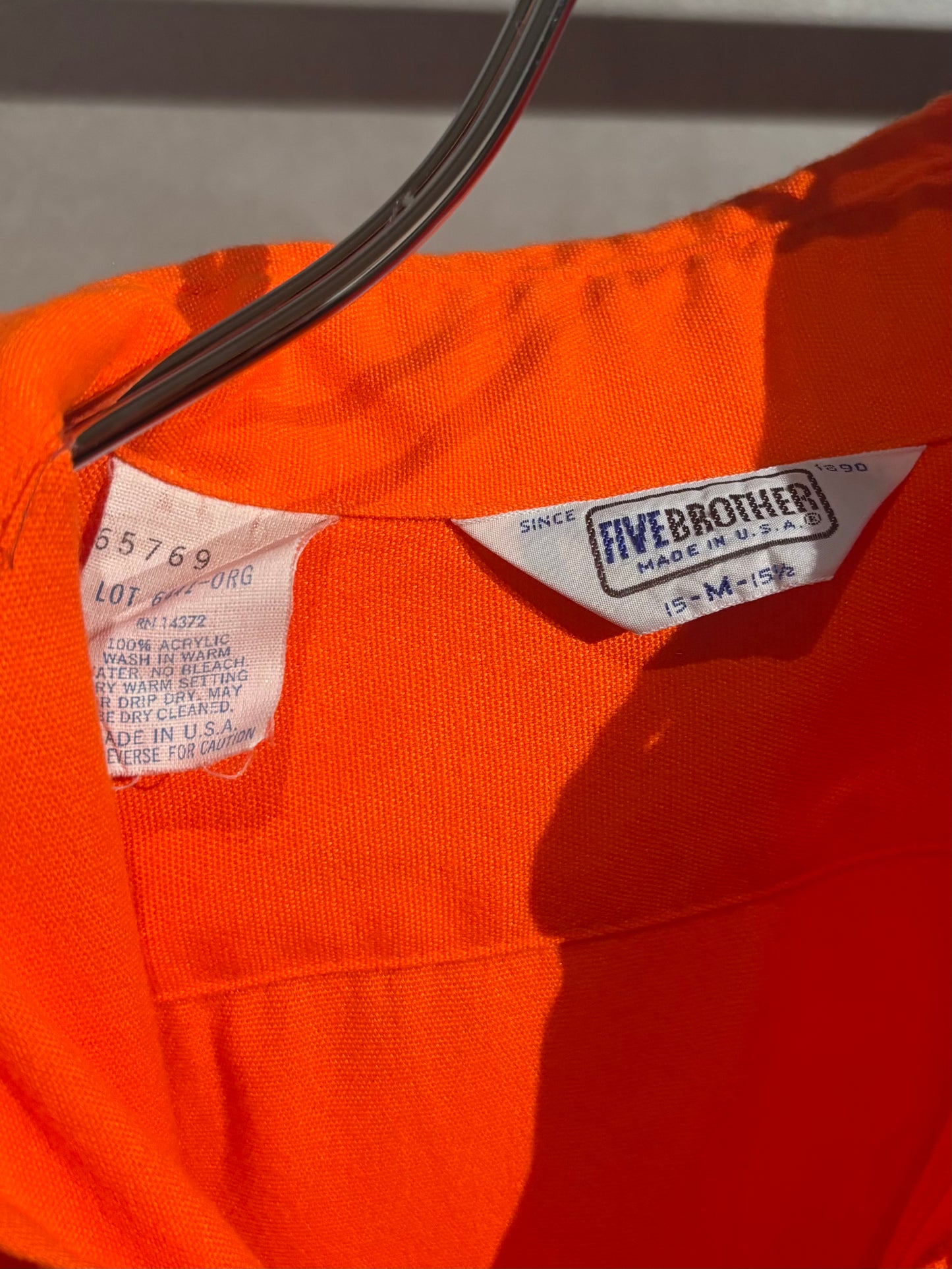 80's FIVE BROTHER acrylic work shirt “Made in USA”