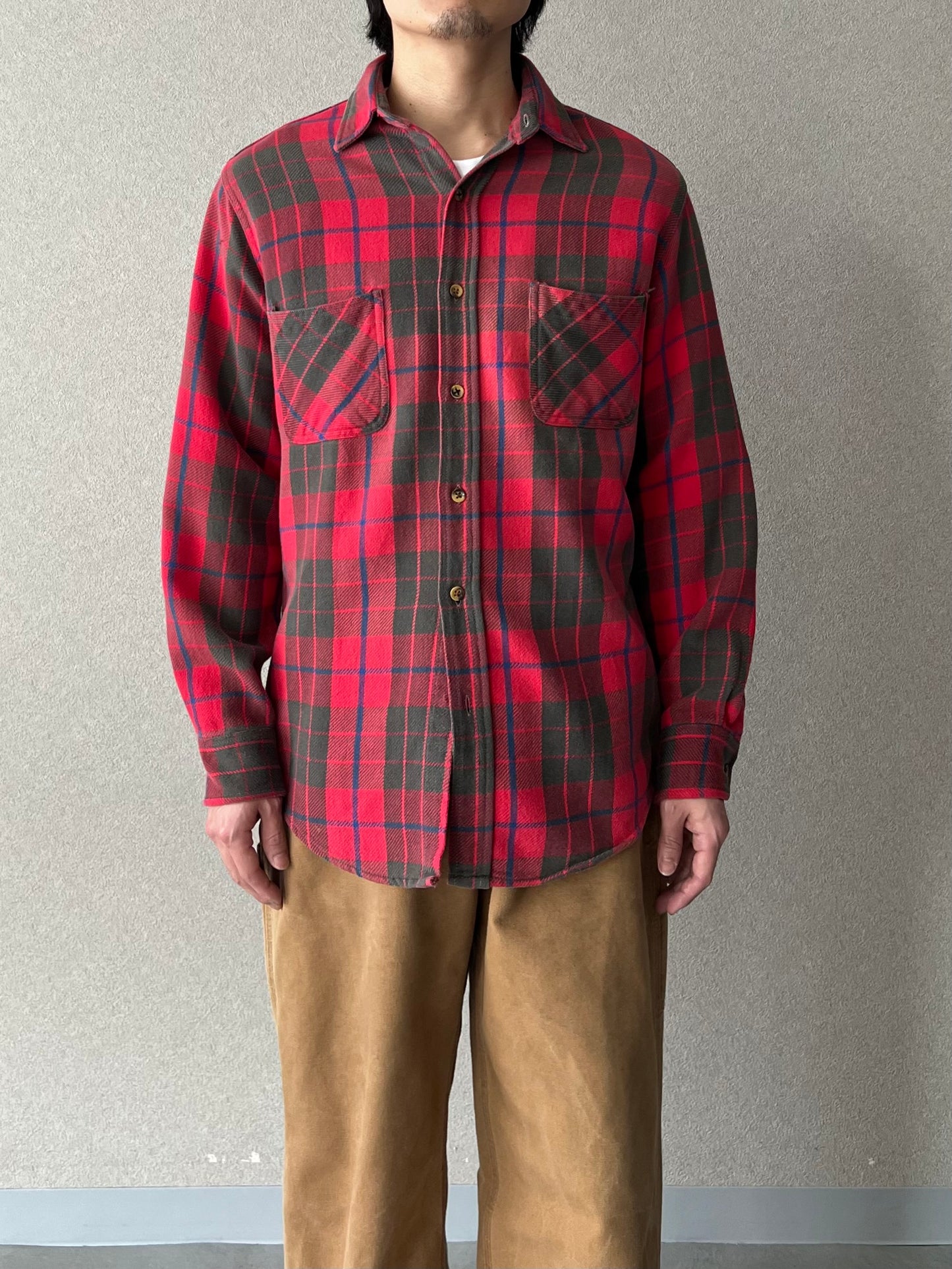 80's ST. JOHN'S BAY flannel shirt “Made in PORTUGAL”