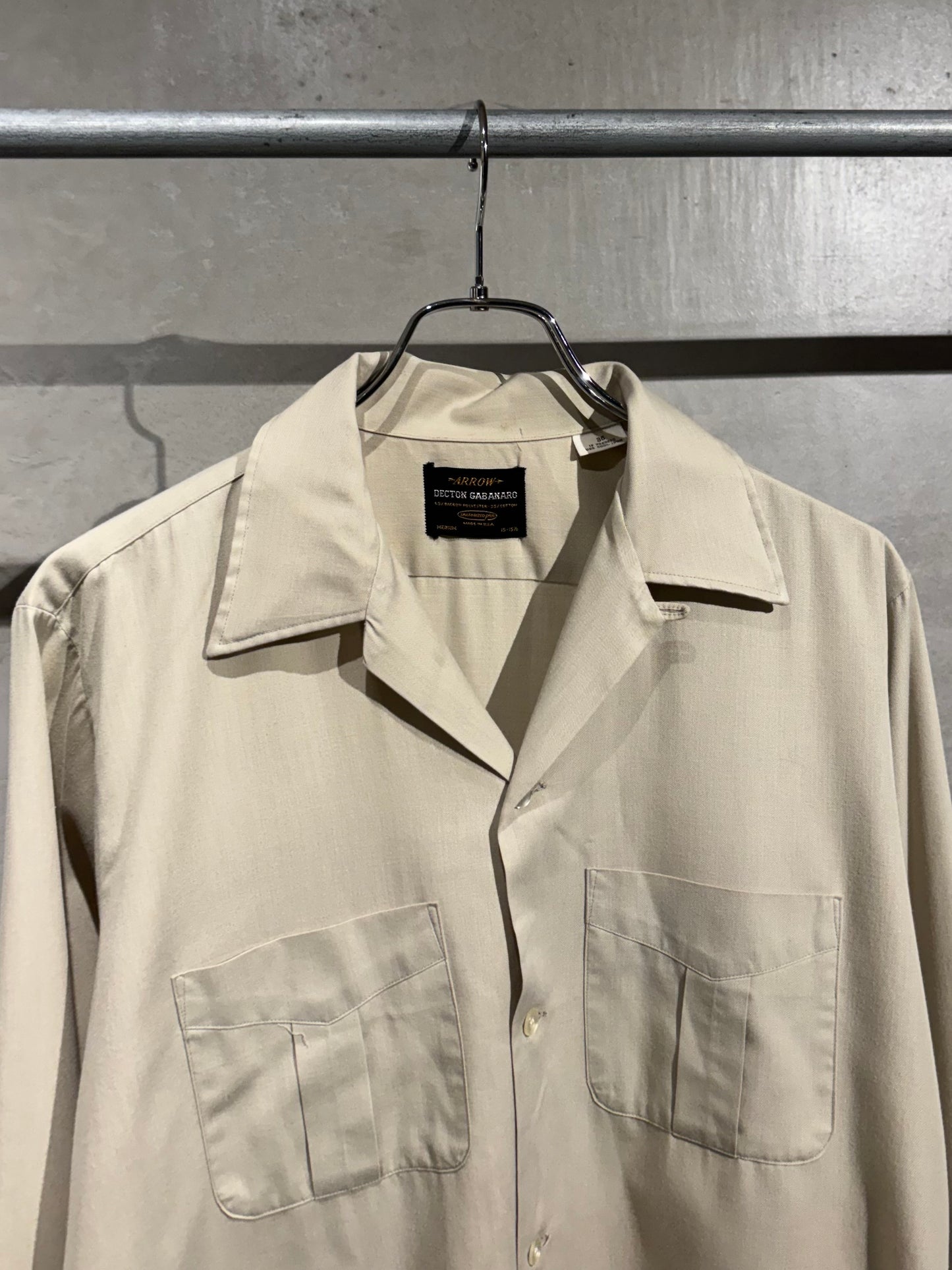 60's〜 ARROW open collar shirt "Made in USA"