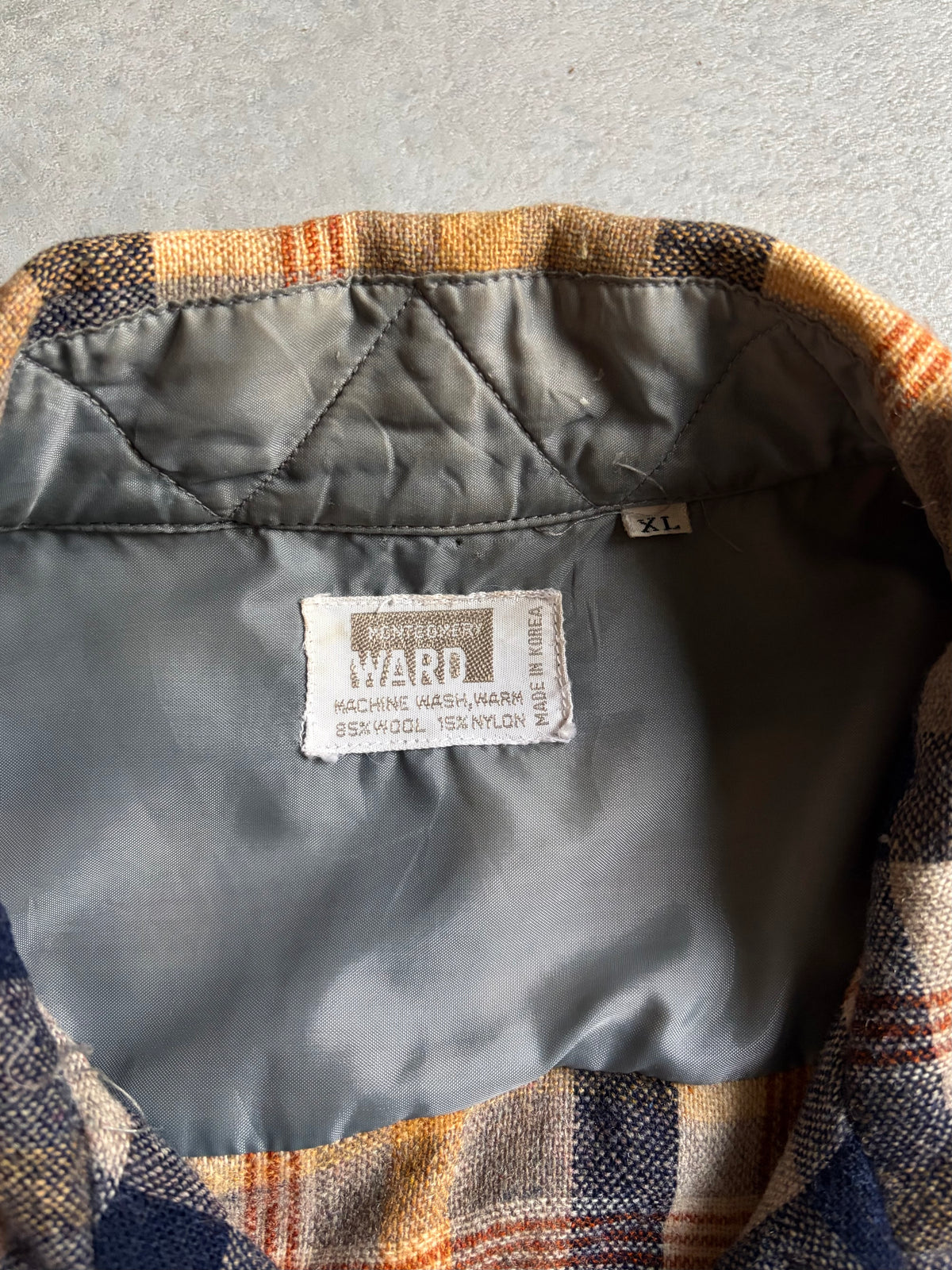 70's MONTGOMERY WARD open collar wool shirt