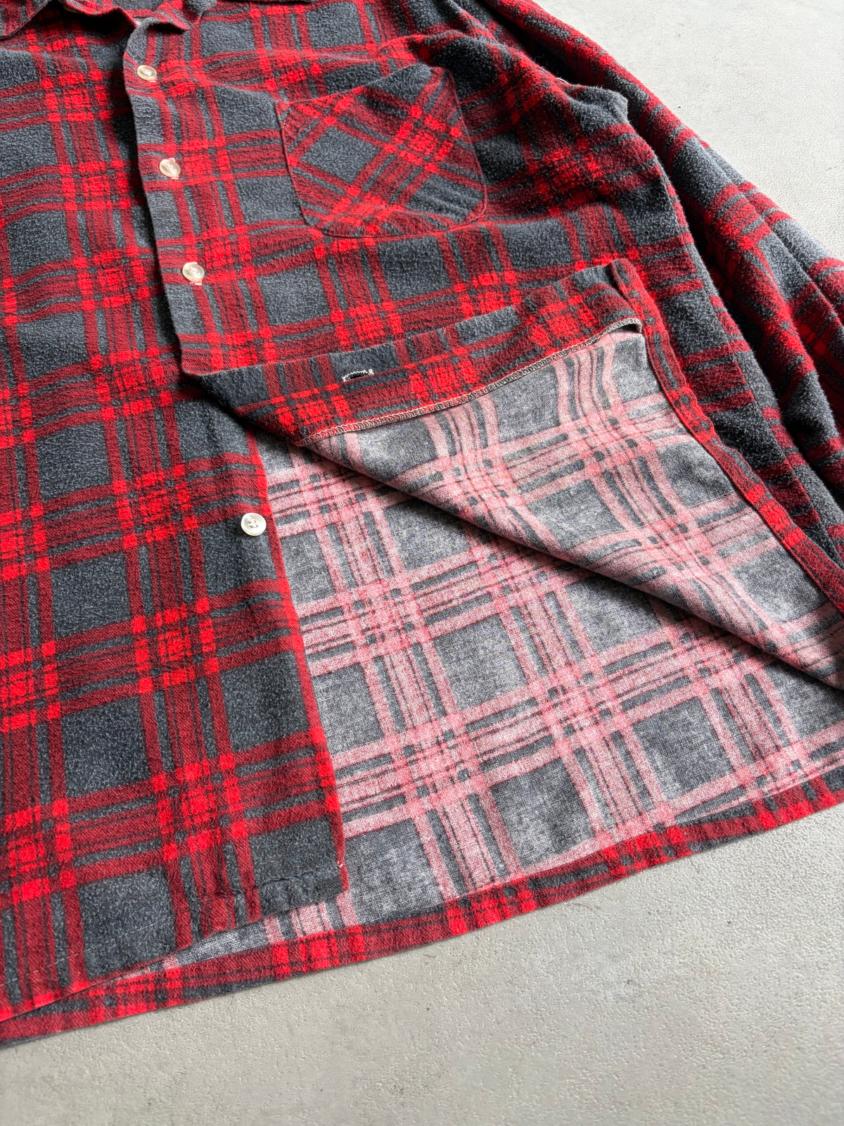 70's JC.Penney open collar flannel shirt