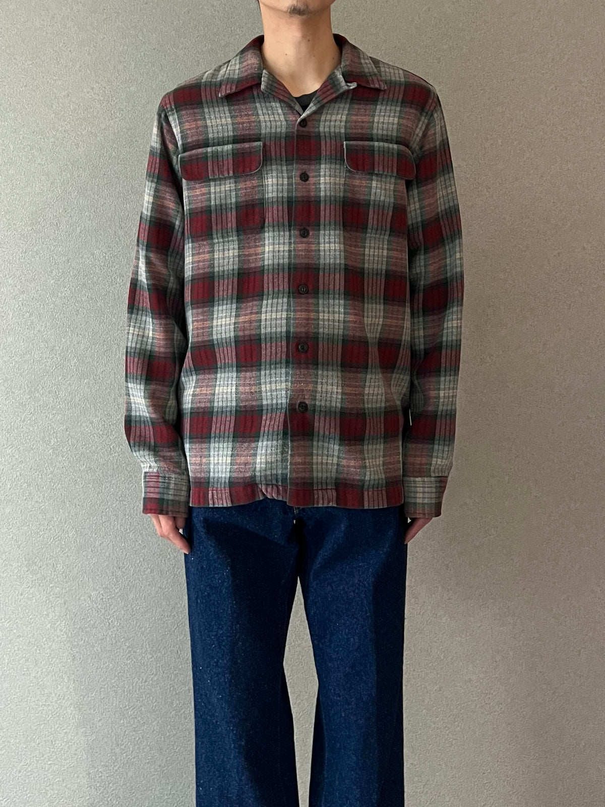 90's POLO SPORT open collar flannel shirt