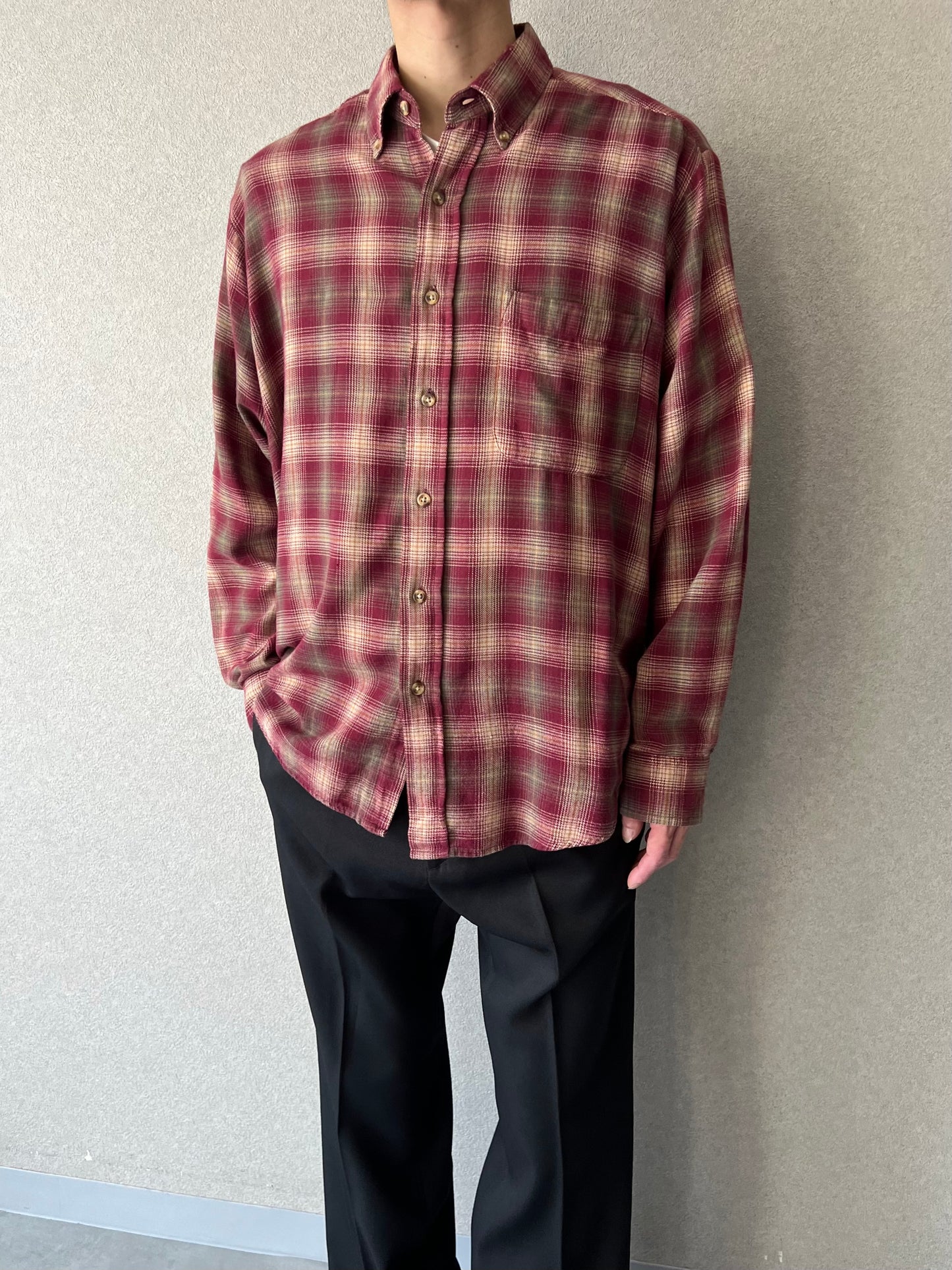 00's JOHN ASHFORD flannel shirt