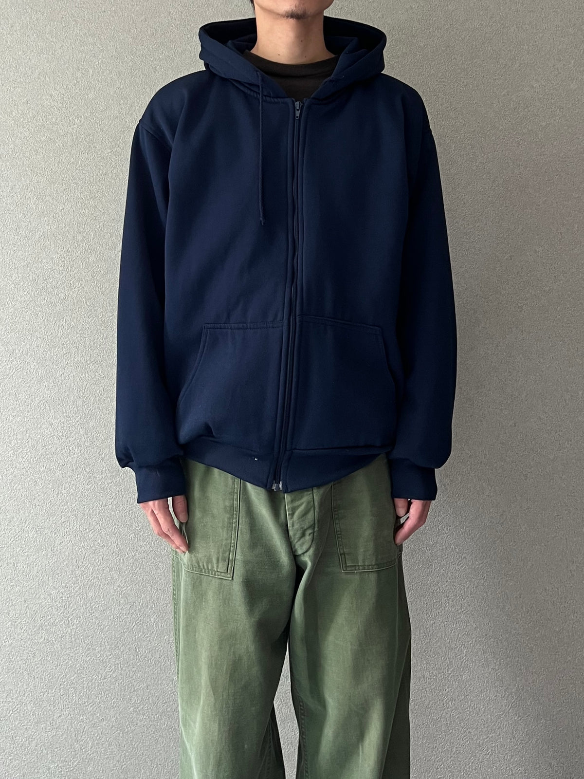 90's PLUMA thermal linning zip up sweat hoodie