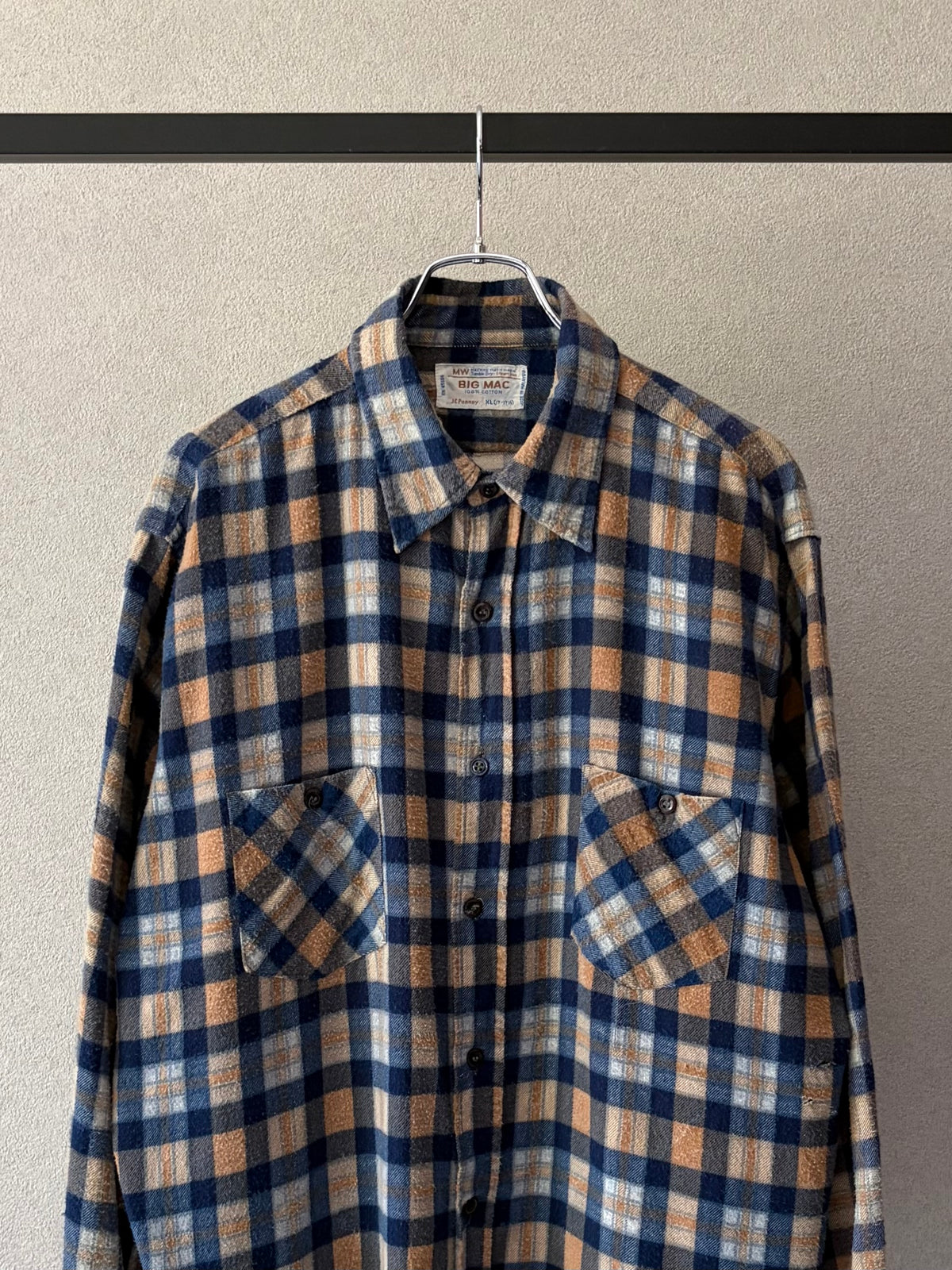 70's BIG MAC printed flannel shirt