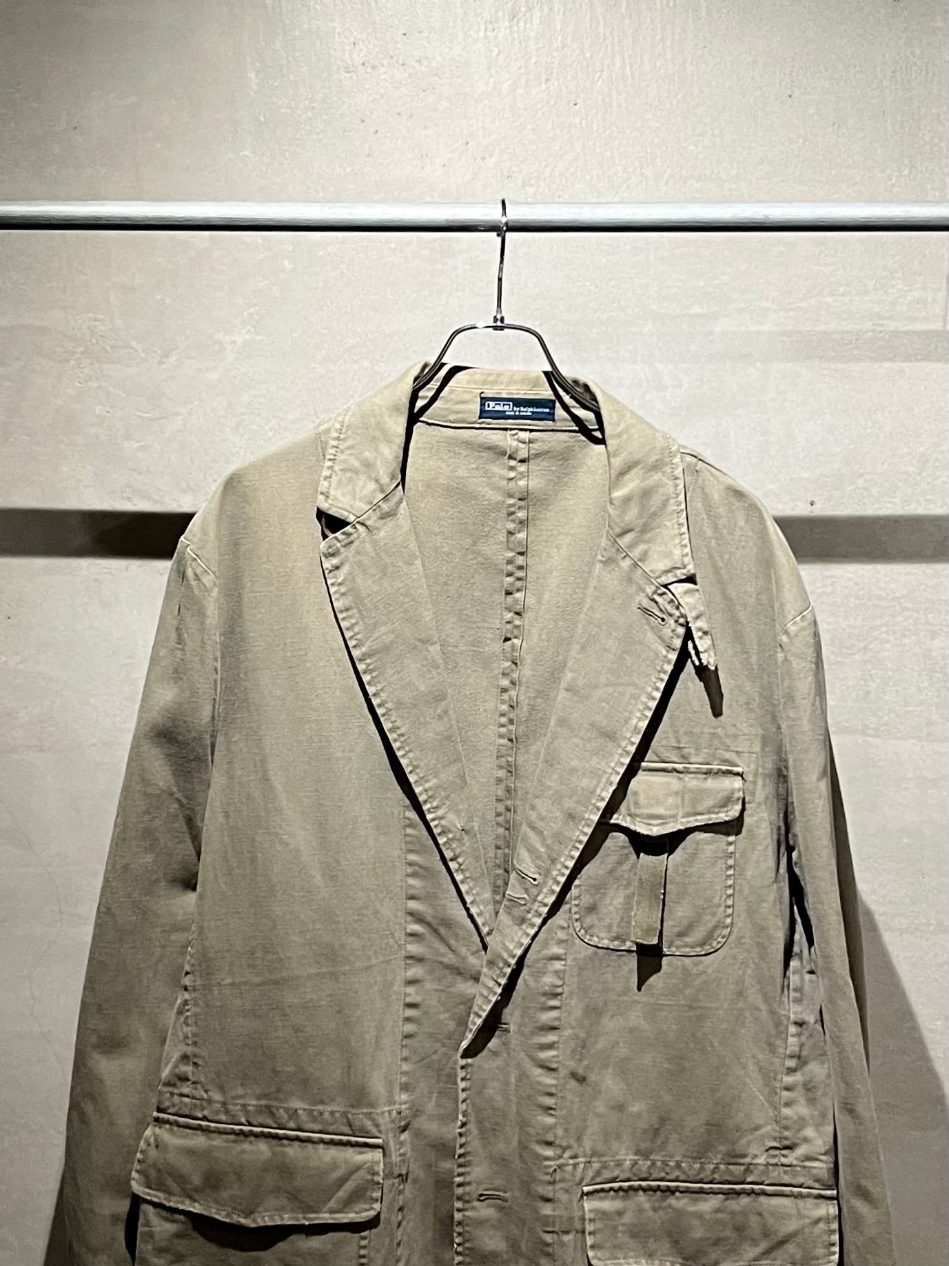 90's Polo Ralph Lauren cotton × linen tailored jacket