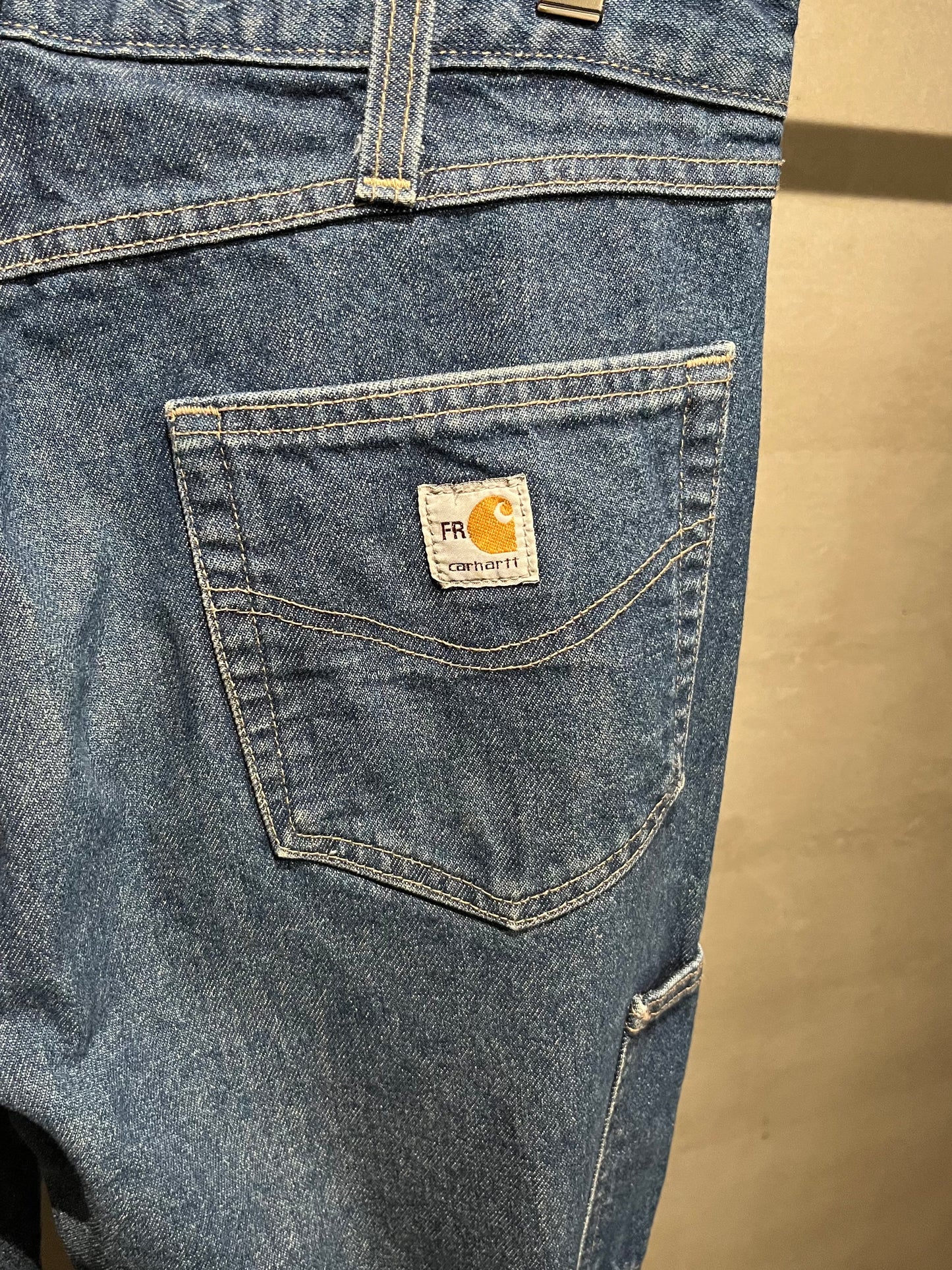 00's carhartt denim double knee painter pants