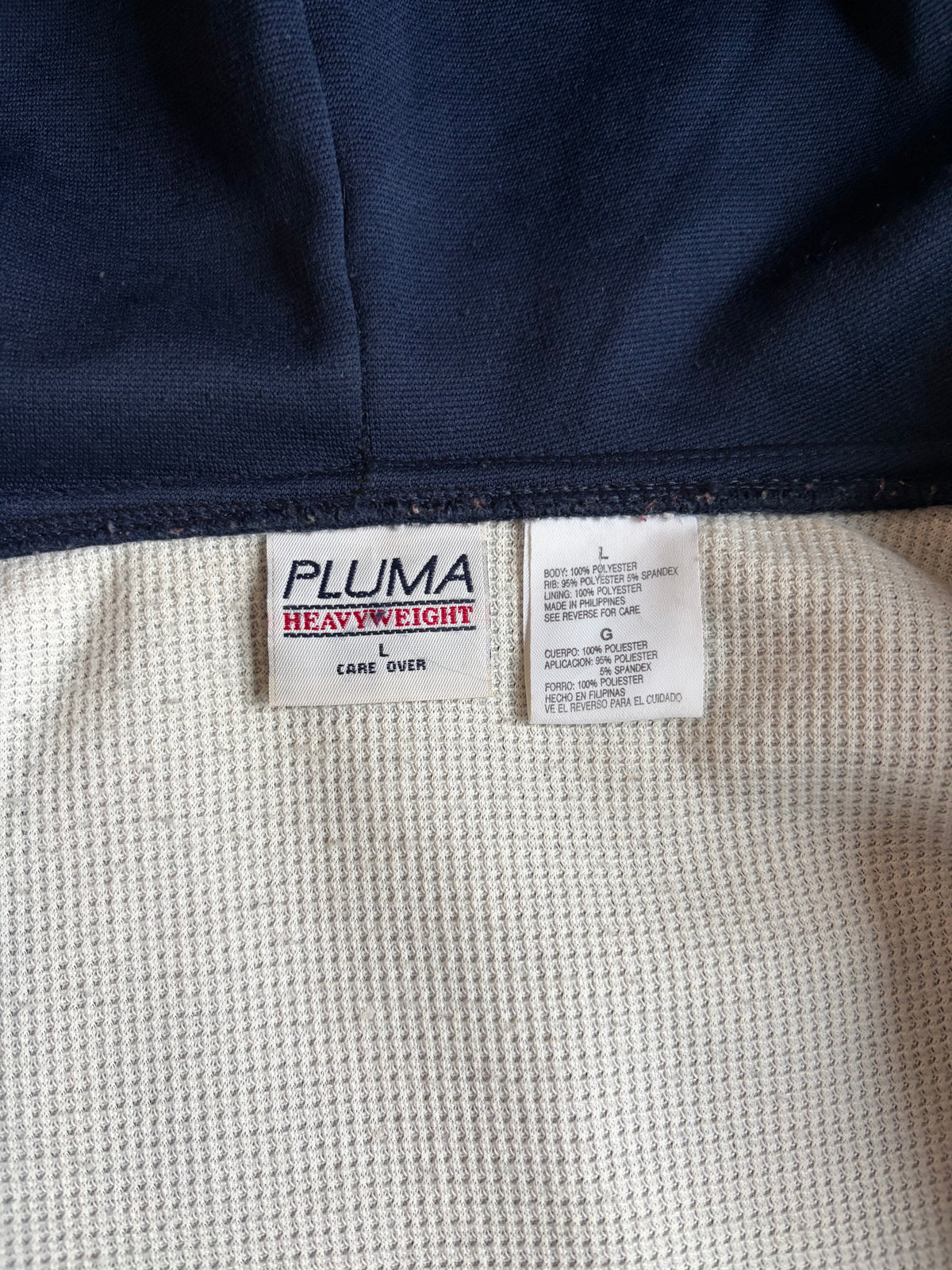 90's PLUMA thermal linning zip up sweat hoodie