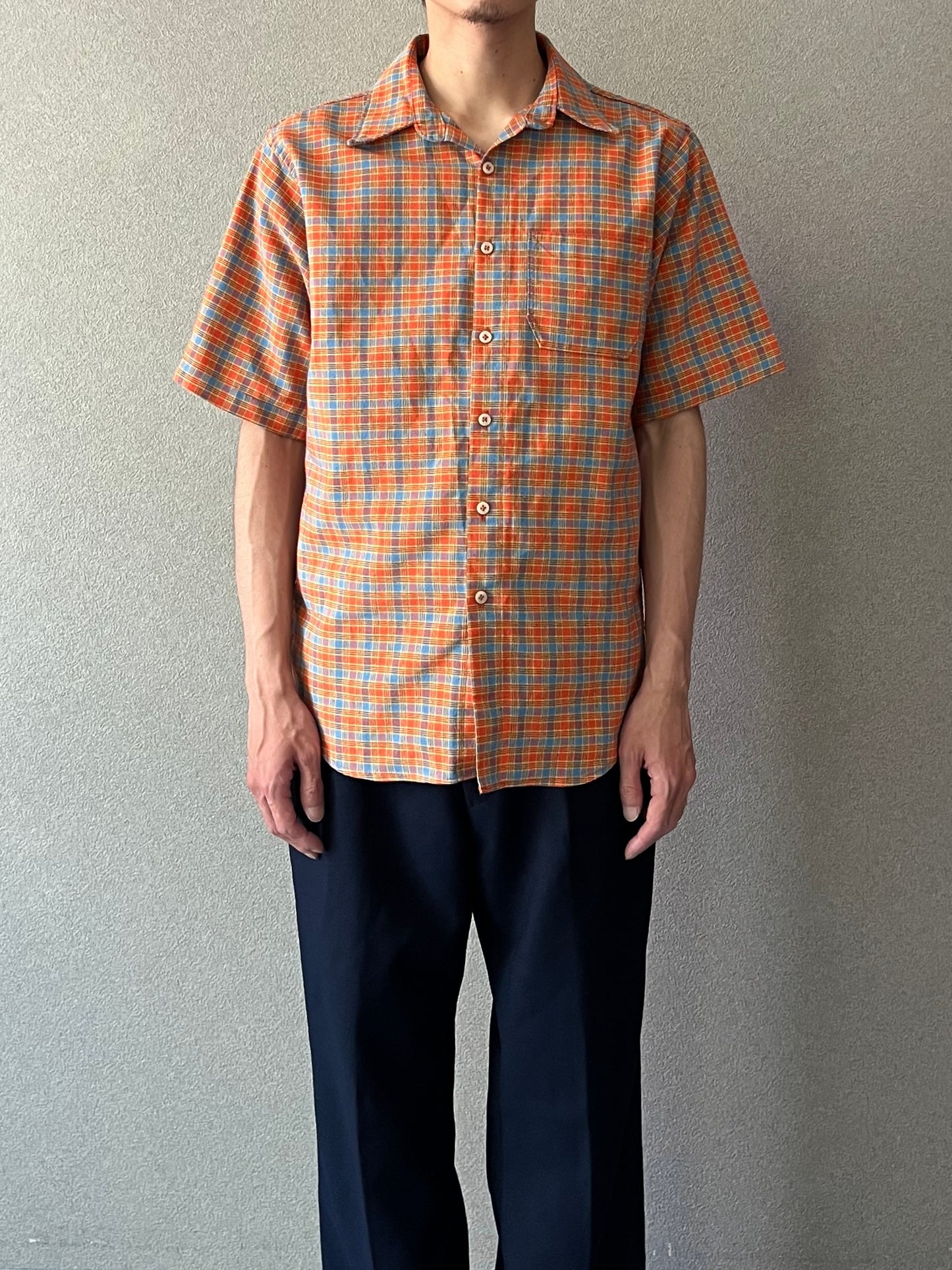 70's〜 UNKNOWN open collar shirt