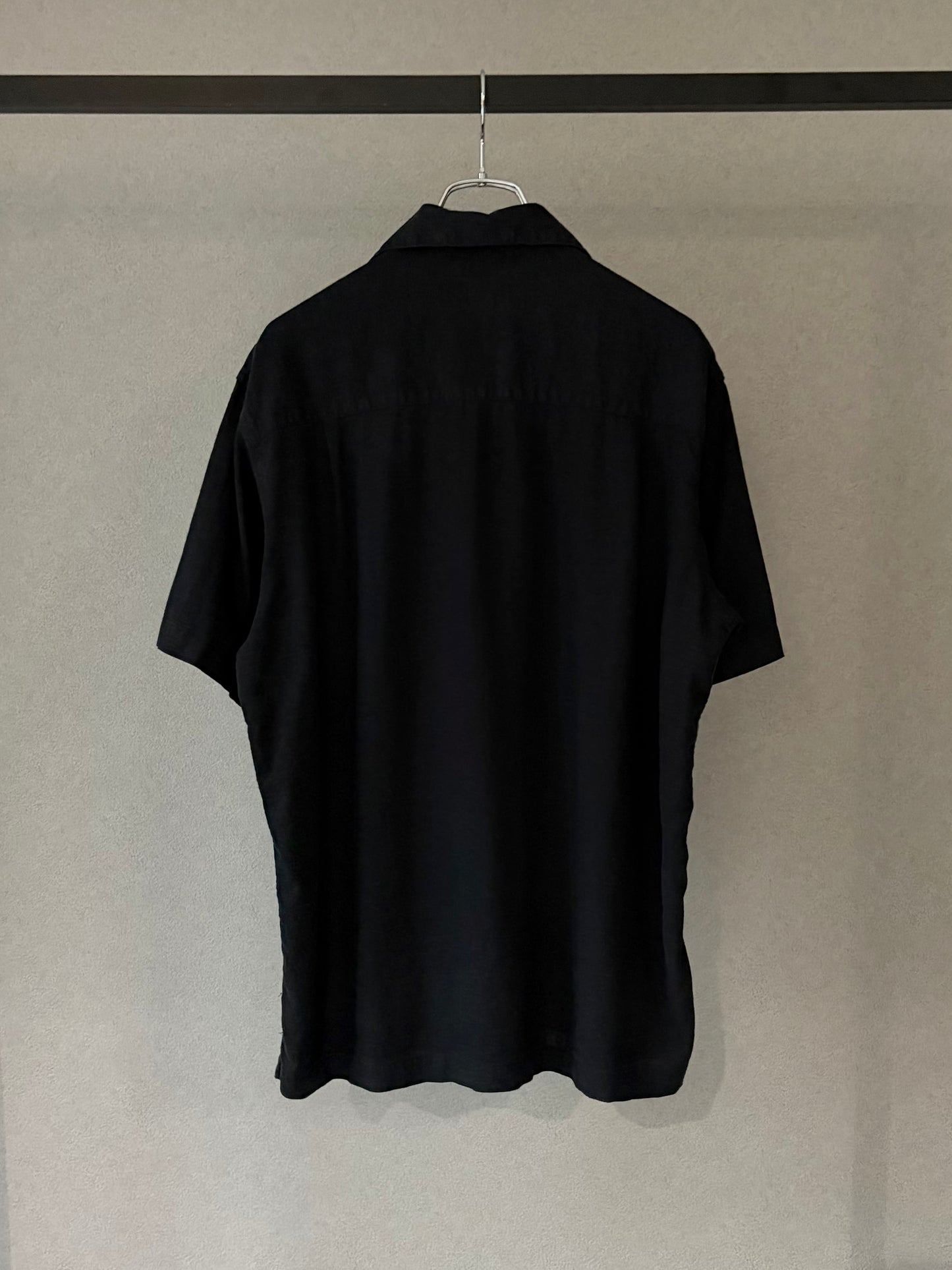 00's haggar open collar linen × rayon shirt