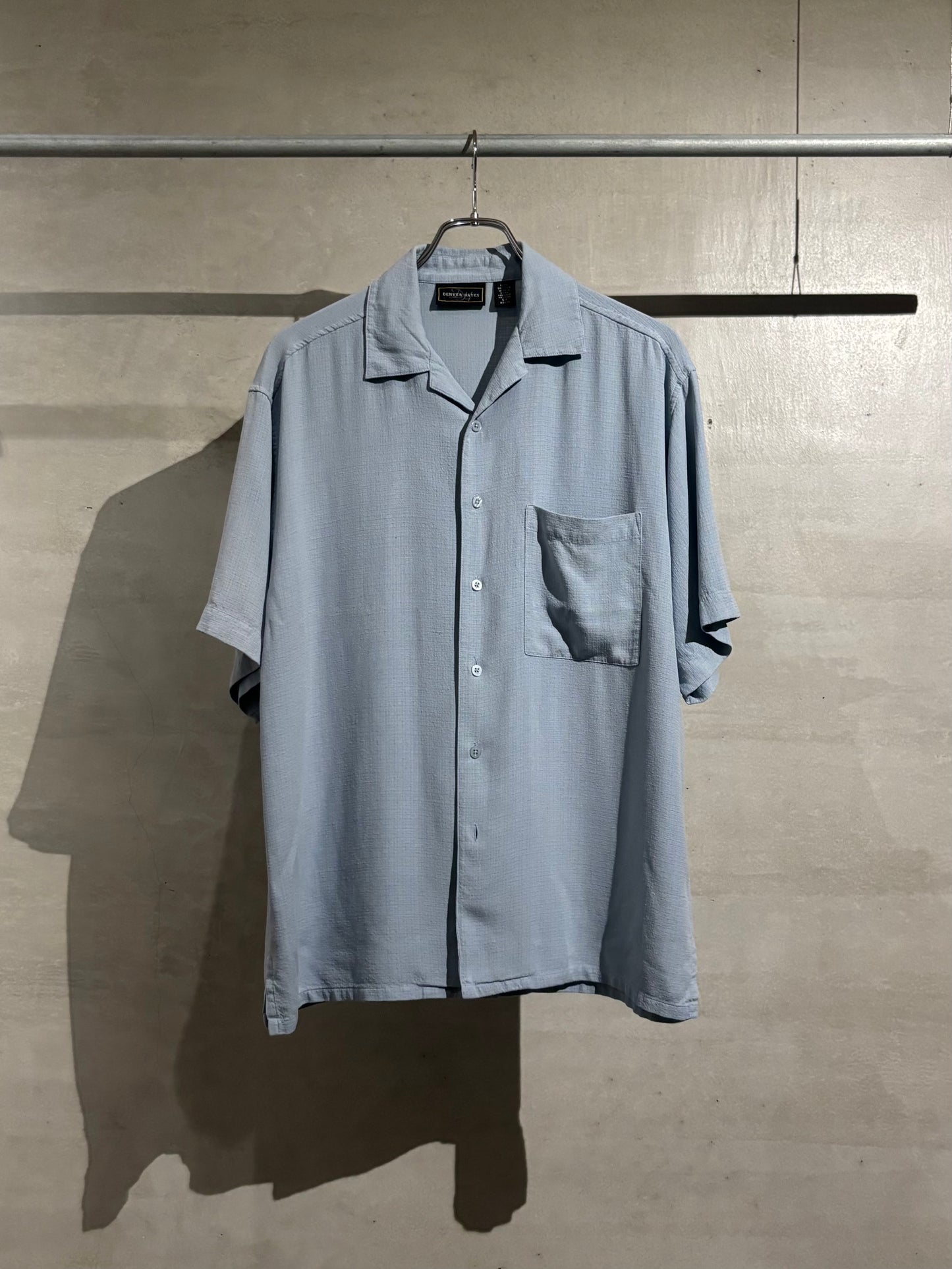 00's DENVER HAYES open collar silk shirt