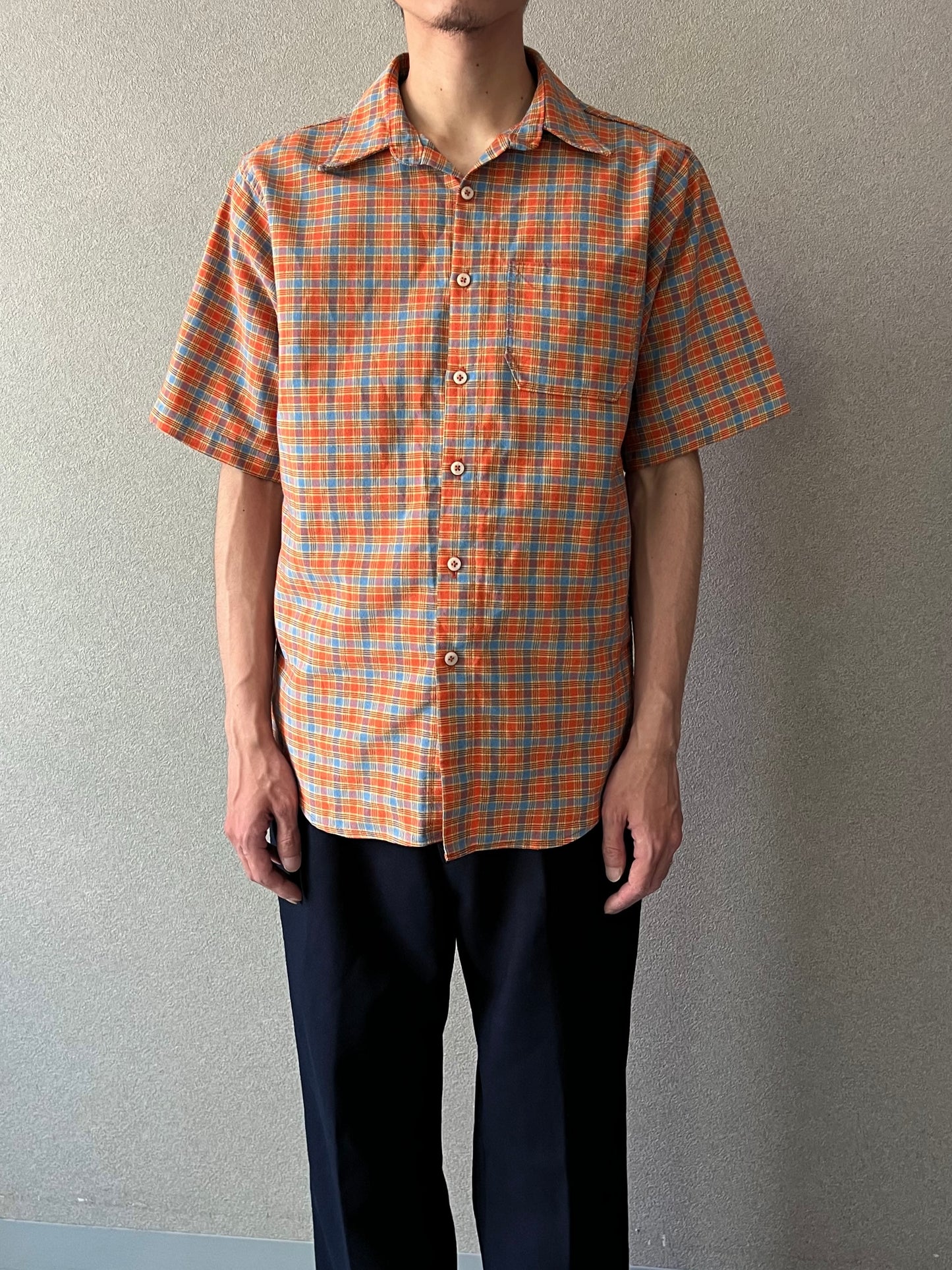 70's〜 UNKNOWN open collar shirt
