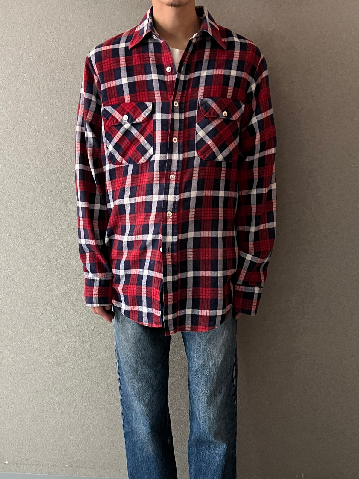 70's MONTGOMERY WARD printed flannel shirt