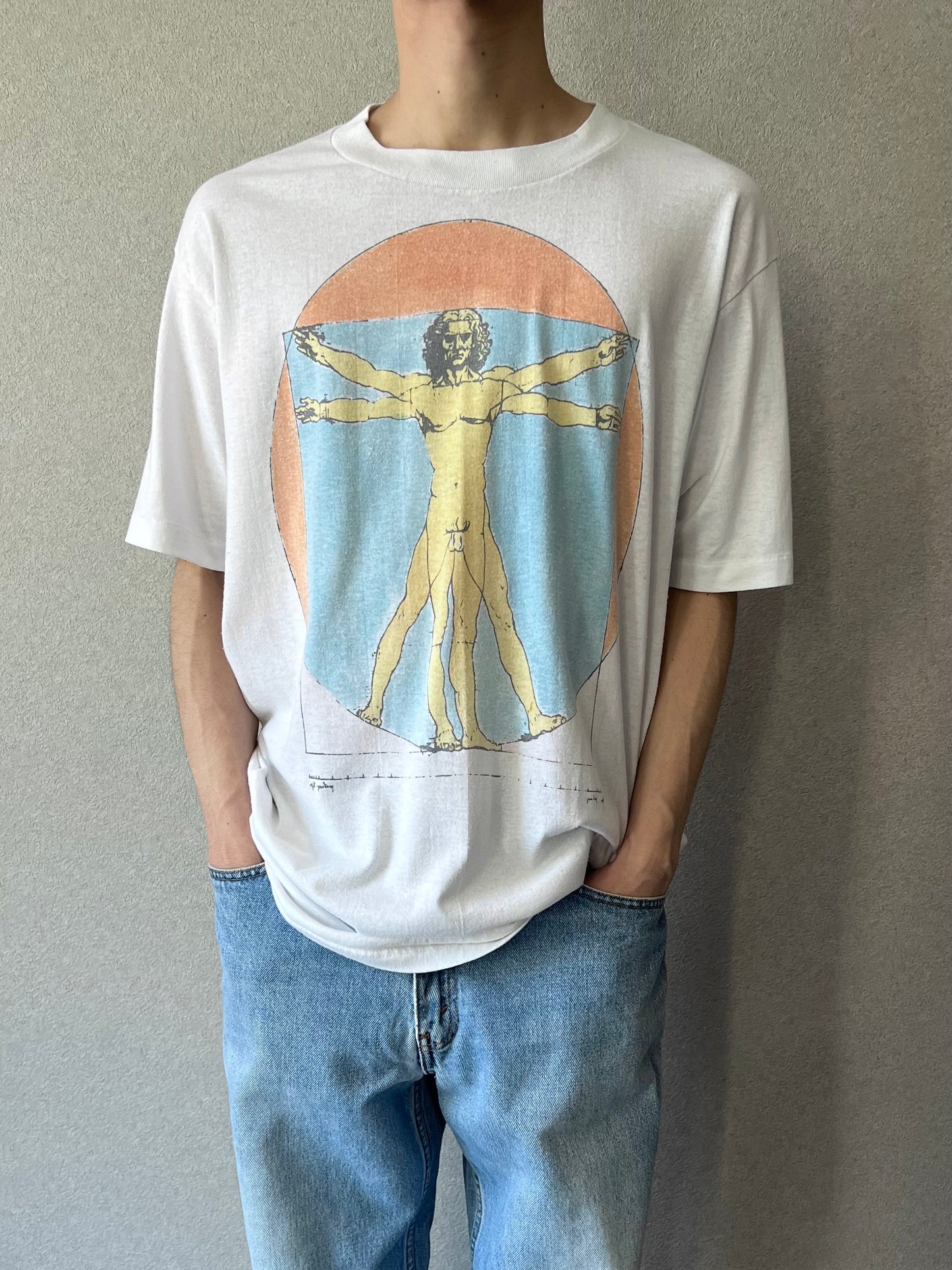 80's〜 Leonardo da Vinci art t-shirt
