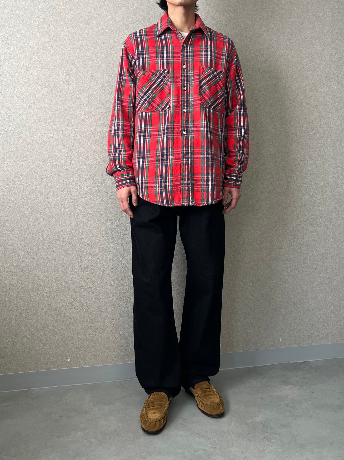 80's ST. JOHN'S BAY × BIG MAC flannel shirt “Made in USA”