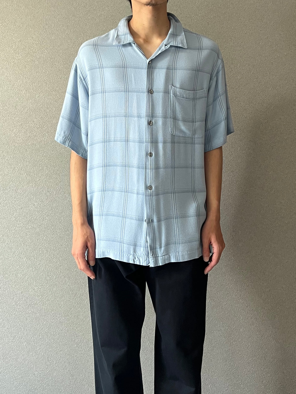00's ARROW S/S open collar shirt