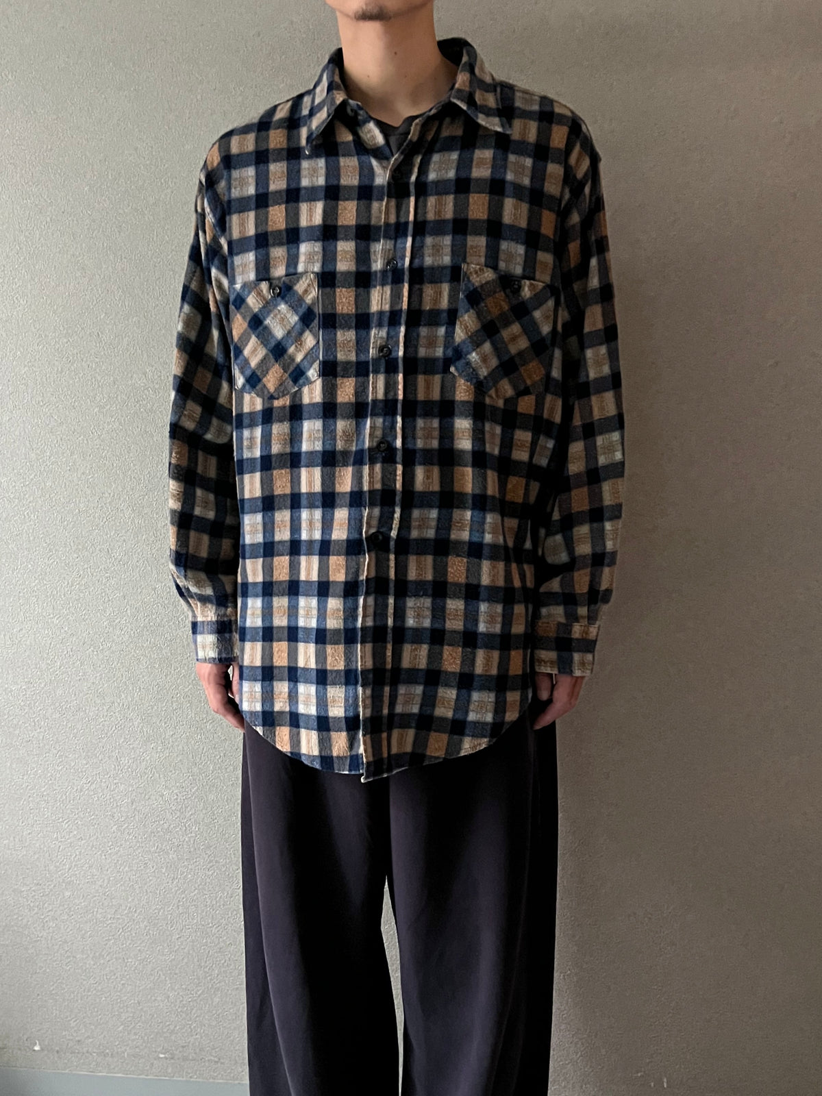 70's BIG MAC printed flannel shirt