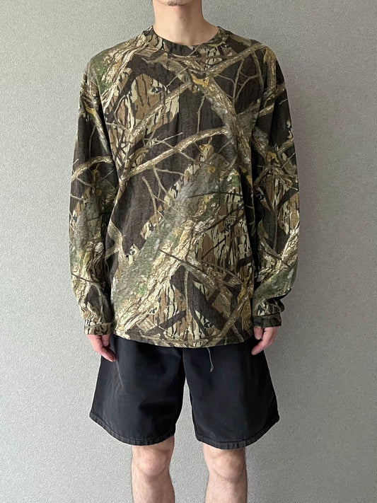 00's UNKNOWN realtree patterned L/S t-shirt "DEAD STOCK"