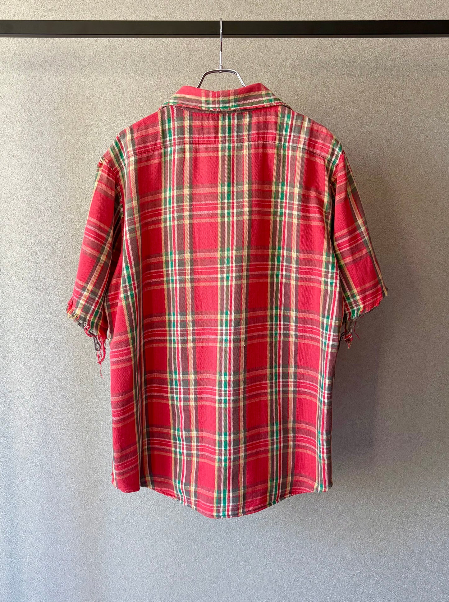 70's〜 UNKNOWN cutoff flannel shirt